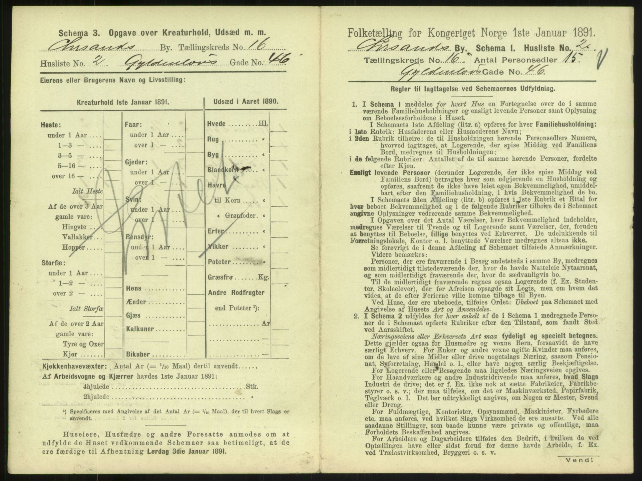 RA, 1891 census for 1001 Kristiansand, 1891, p. 936