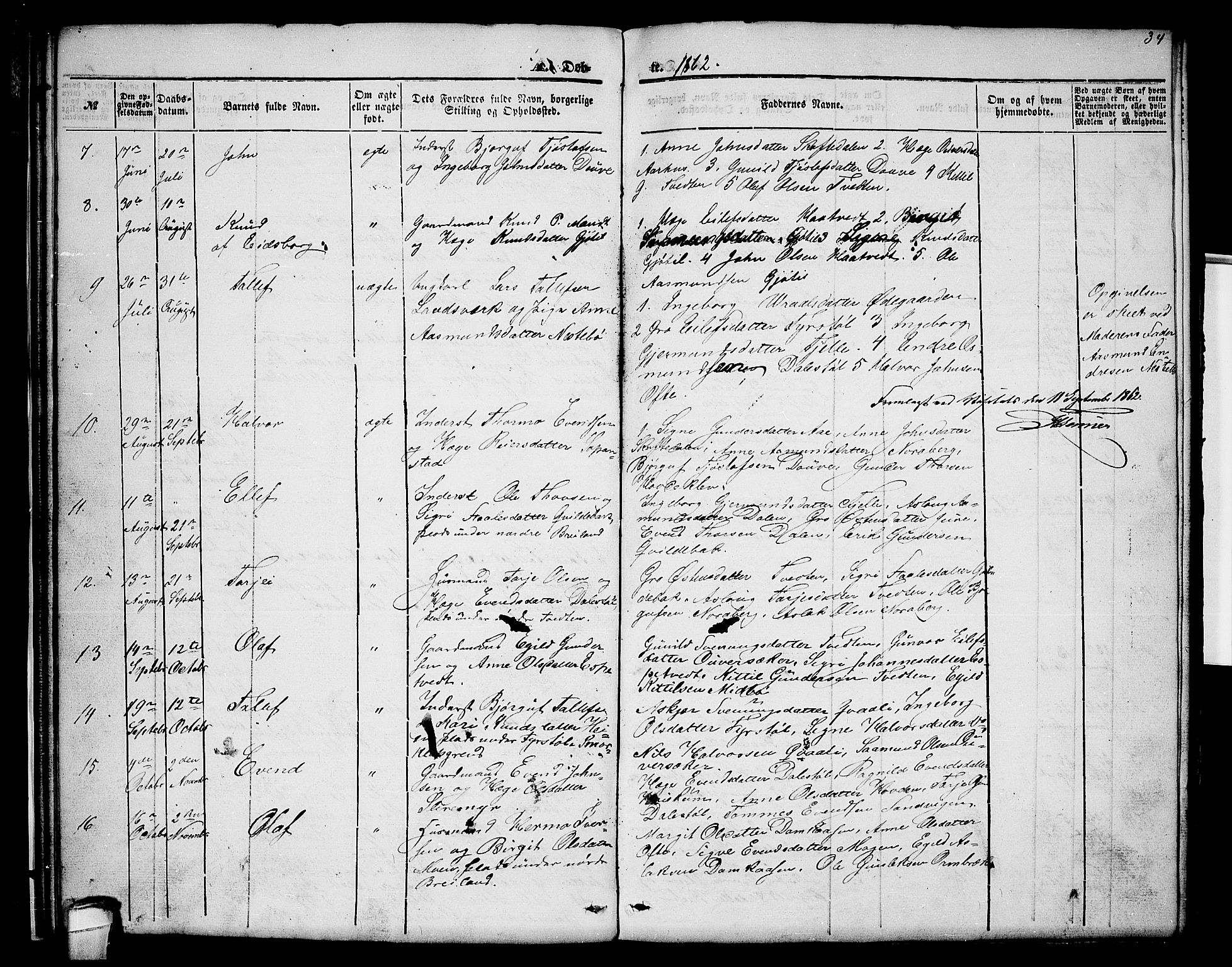 Lårdal kirkebøker, SAKO/A-284/G/Gc/L0002: Parish register (copy) no. III 2, 1852-1877, p. 34