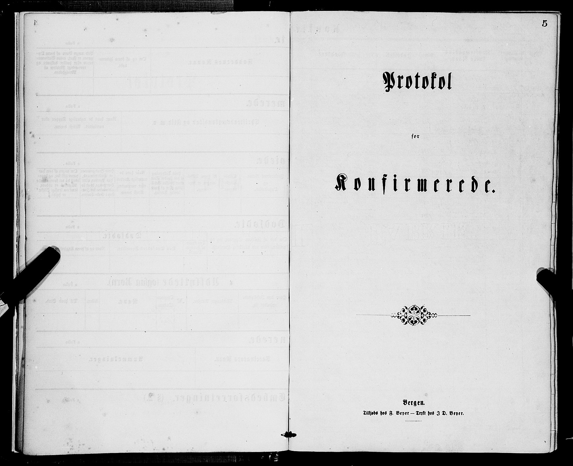 Domkirken sokneprestembete, SAB/A-74801/H/Haa/L0029: Parish register (official) no. C 4, 1864-1879, p. 5