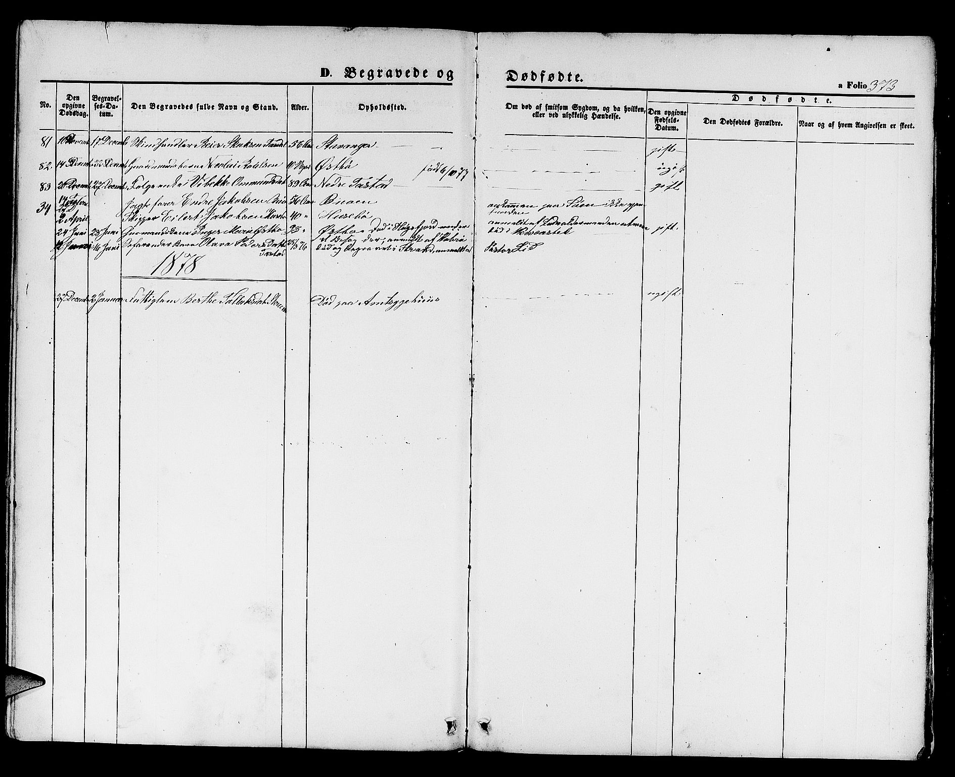 Hetland sokneprestkontor, SAST/A-101826/30/30BB/L0003: Parish register (copy) no. B 3, 1863-1877, p. 373