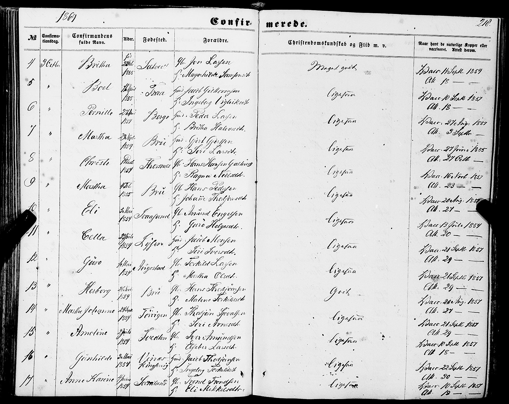 Strandebarm sokneprestembete, AV/SAB-A-78401/H/Haa: Parish register (official) no. A 8, 1858-1872, p. 218