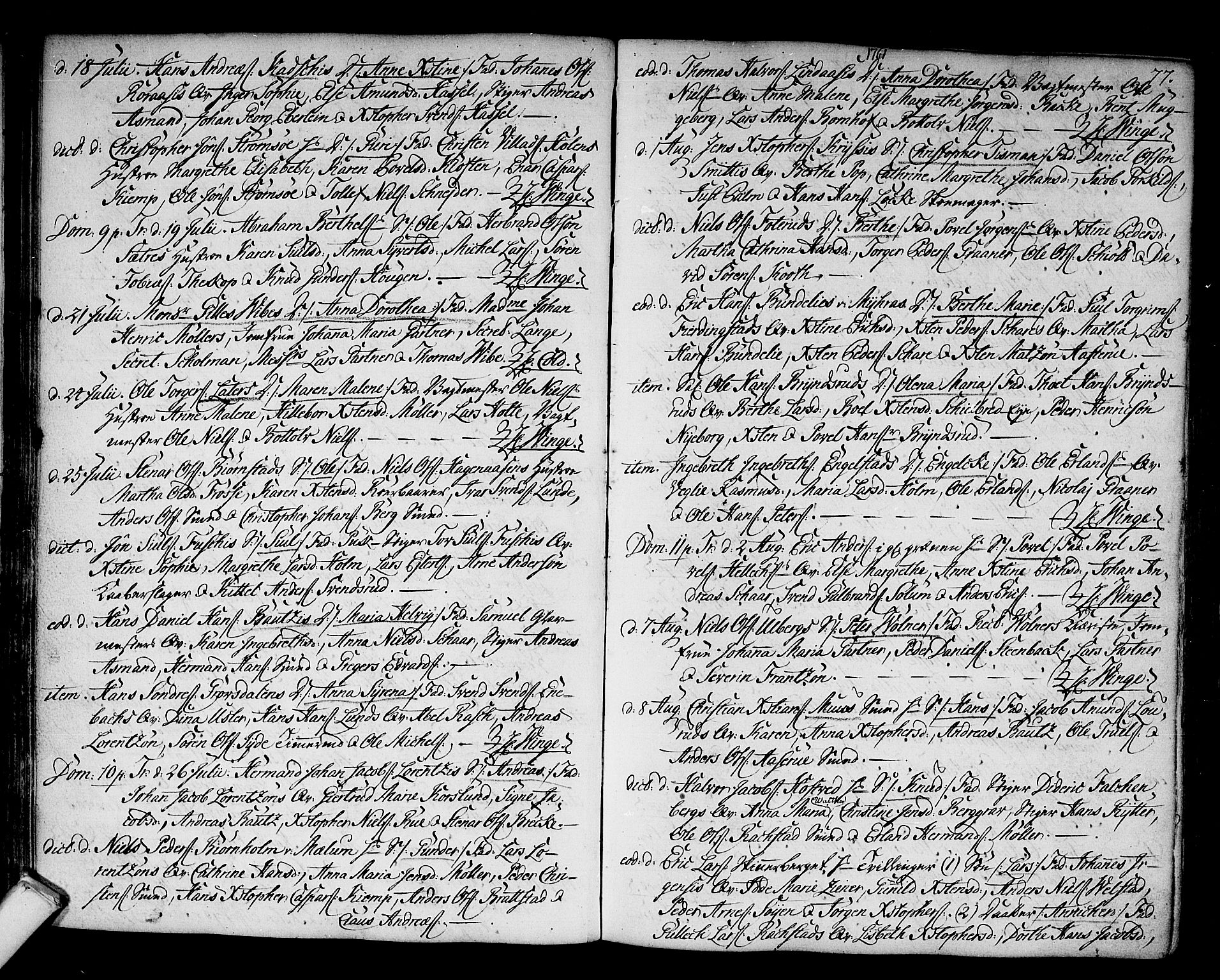 Kongsberg kirkebøker, AV/SAKO-A-22/F/Fa/L0004: Parish register (official) no. I 4, 1756-1768, p. 77