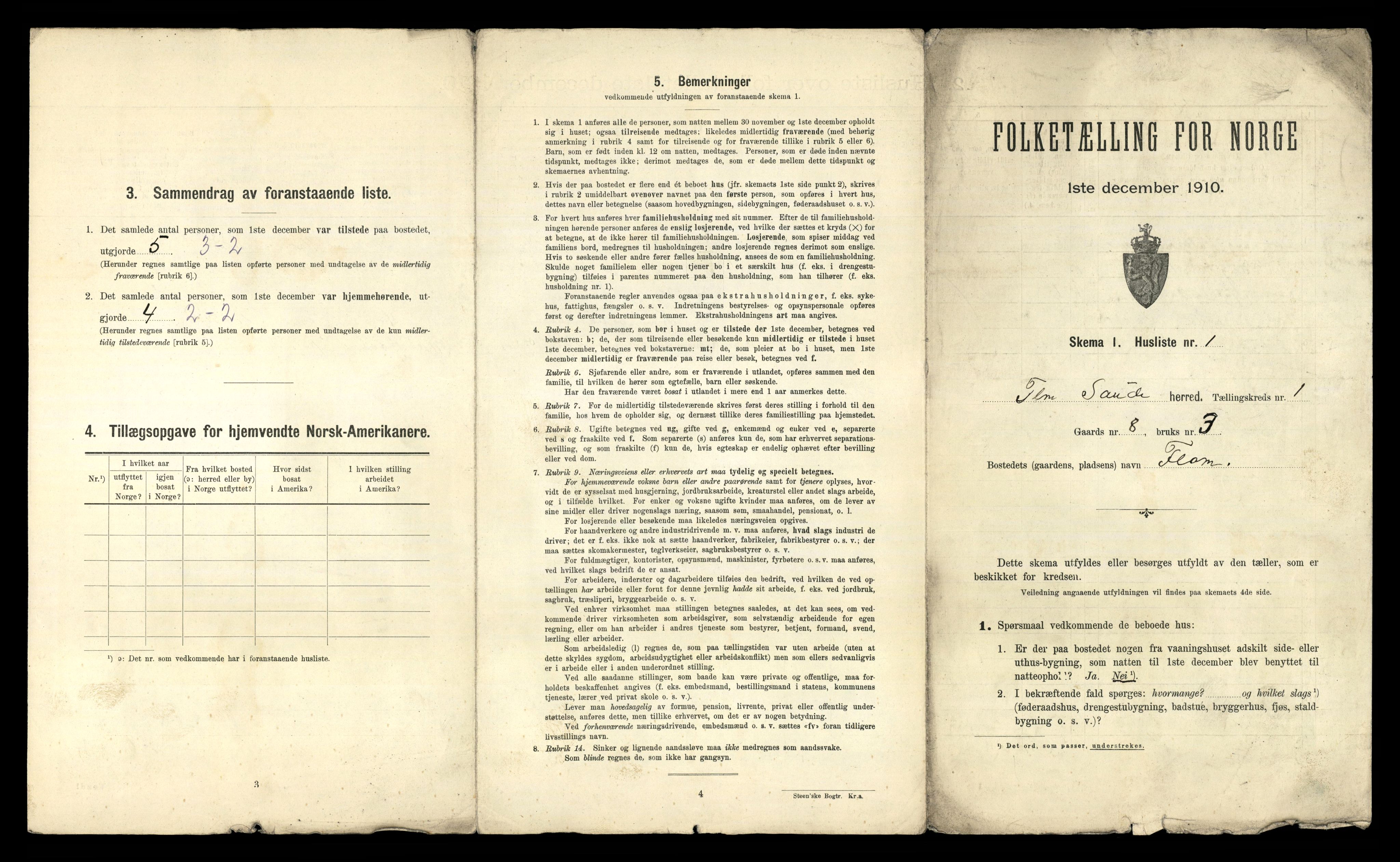 RA, 1910 census for Sauherad, 1910, p. 53