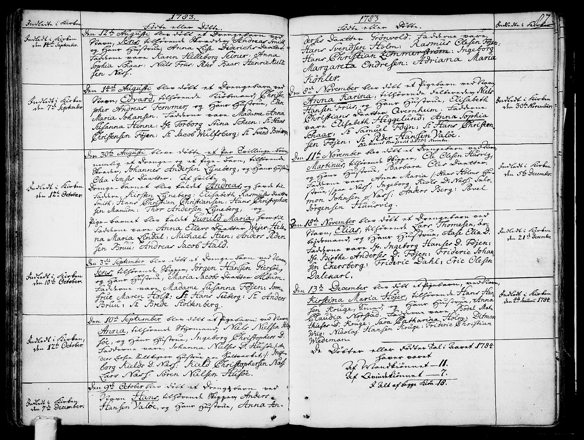 Tønsberg kirkebøker, AV/SAKO-A-330/F/Fa/L0002: Parish register (official) no. I 2, 1760-1796, p. 87