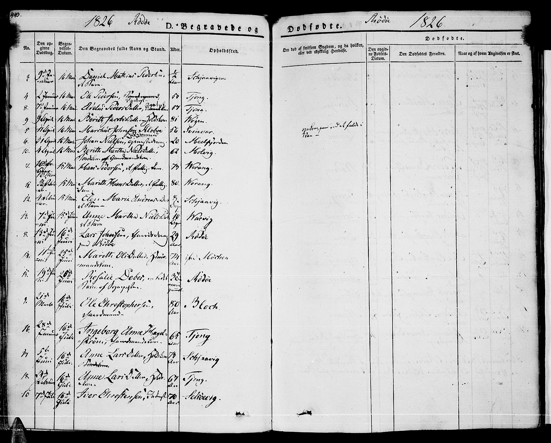 Ministerialprotokoller, klokkerbøker og fødselsregistre - Nordland, AV/SAT-A-1459/841/L0600: Parish register (official) no. 841A07 /1, 1825-1844, p. 443