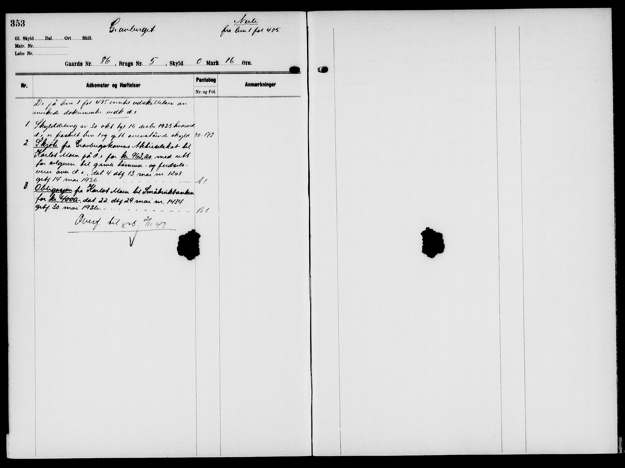 Solør tingrett, AV/SAH-TING-008/H/Ha/Hak/L0006: Mortgage register no. VI, 1900-1935, p. 353