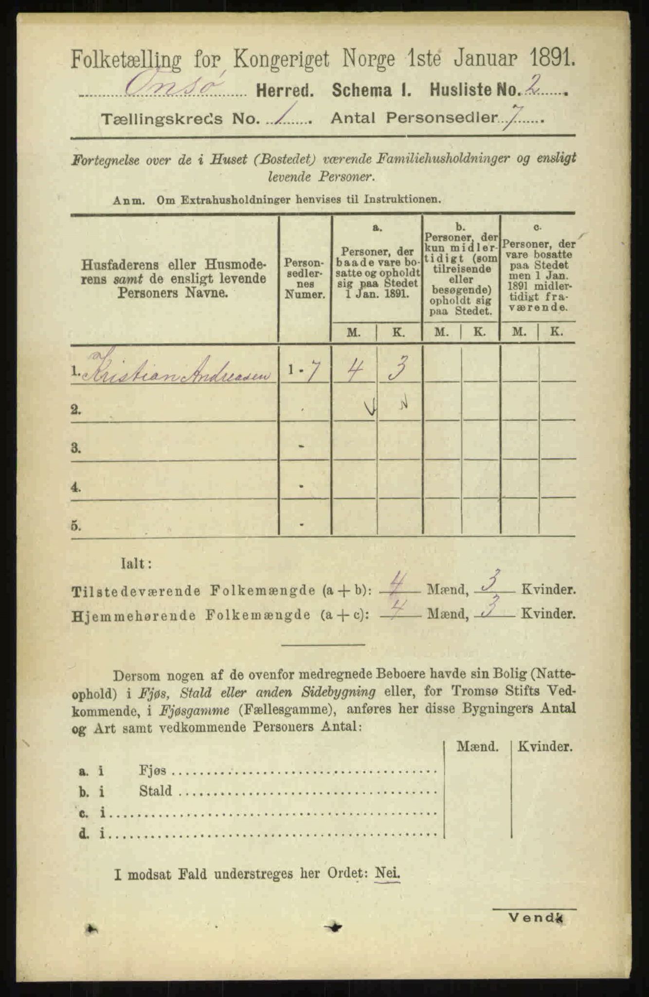 RA, 1891 census for 0134 Onsøy, 1891, p. 33