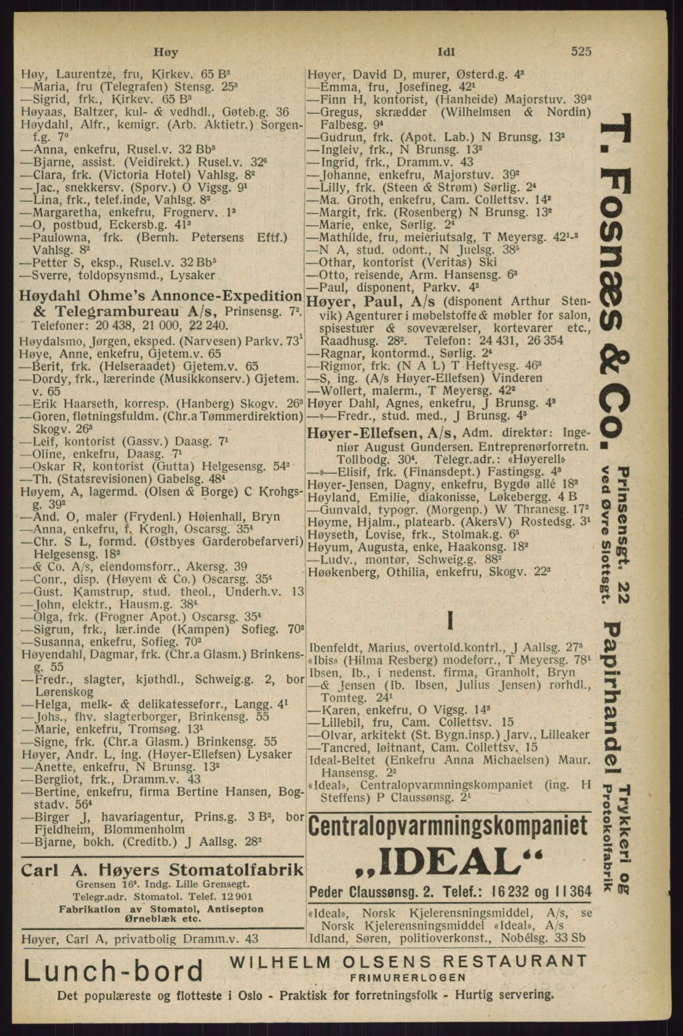 Kristiania/Oslo adressebok, PUBL/-, 1927, p. 525