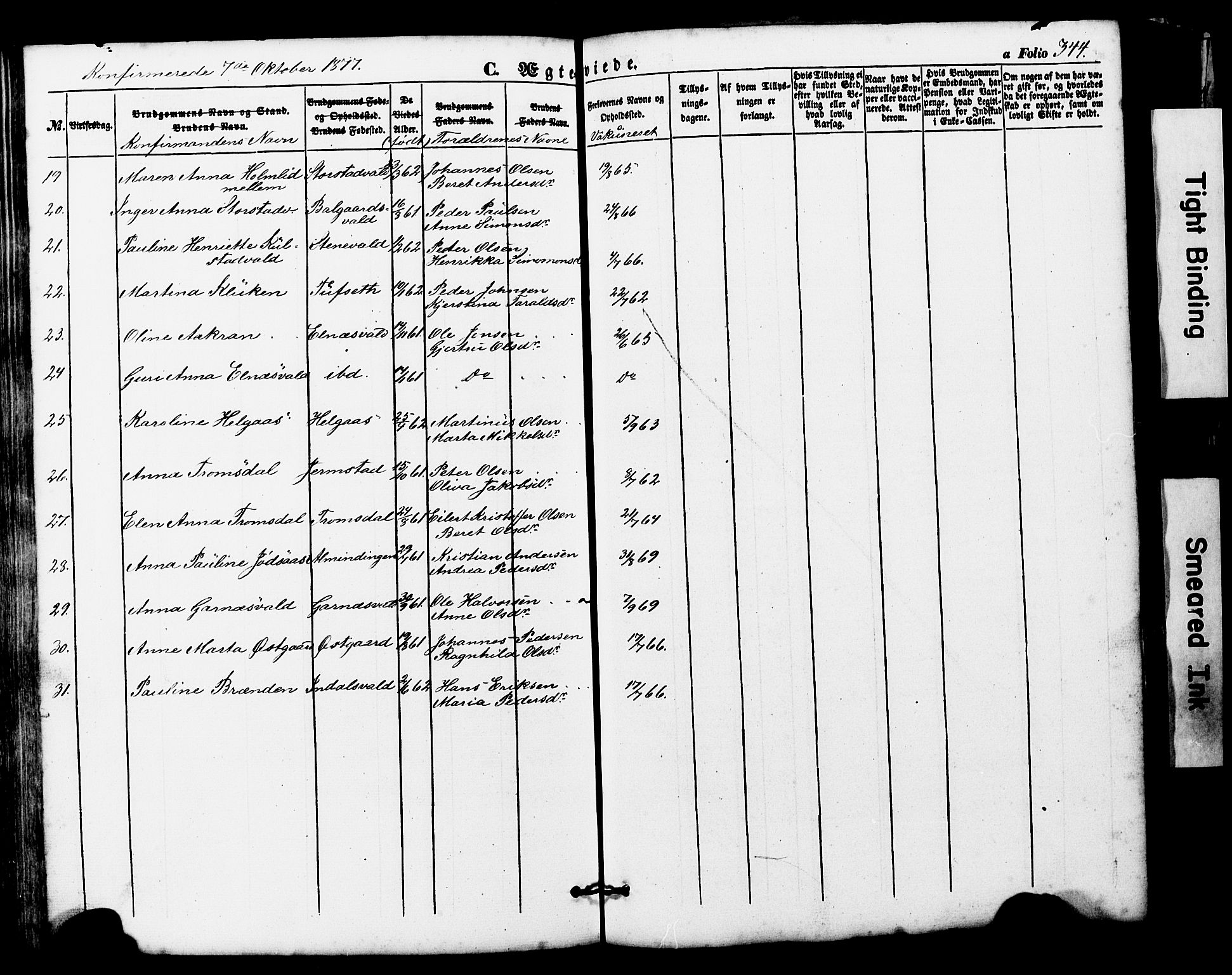 Ministerialprotokoller, klokkerbøker og fødselsregistre - Nord-Trøndelag, SAT/A-1458/724/L0268: Parish register (copy) no. 724C04, 1846-1878, p. 344