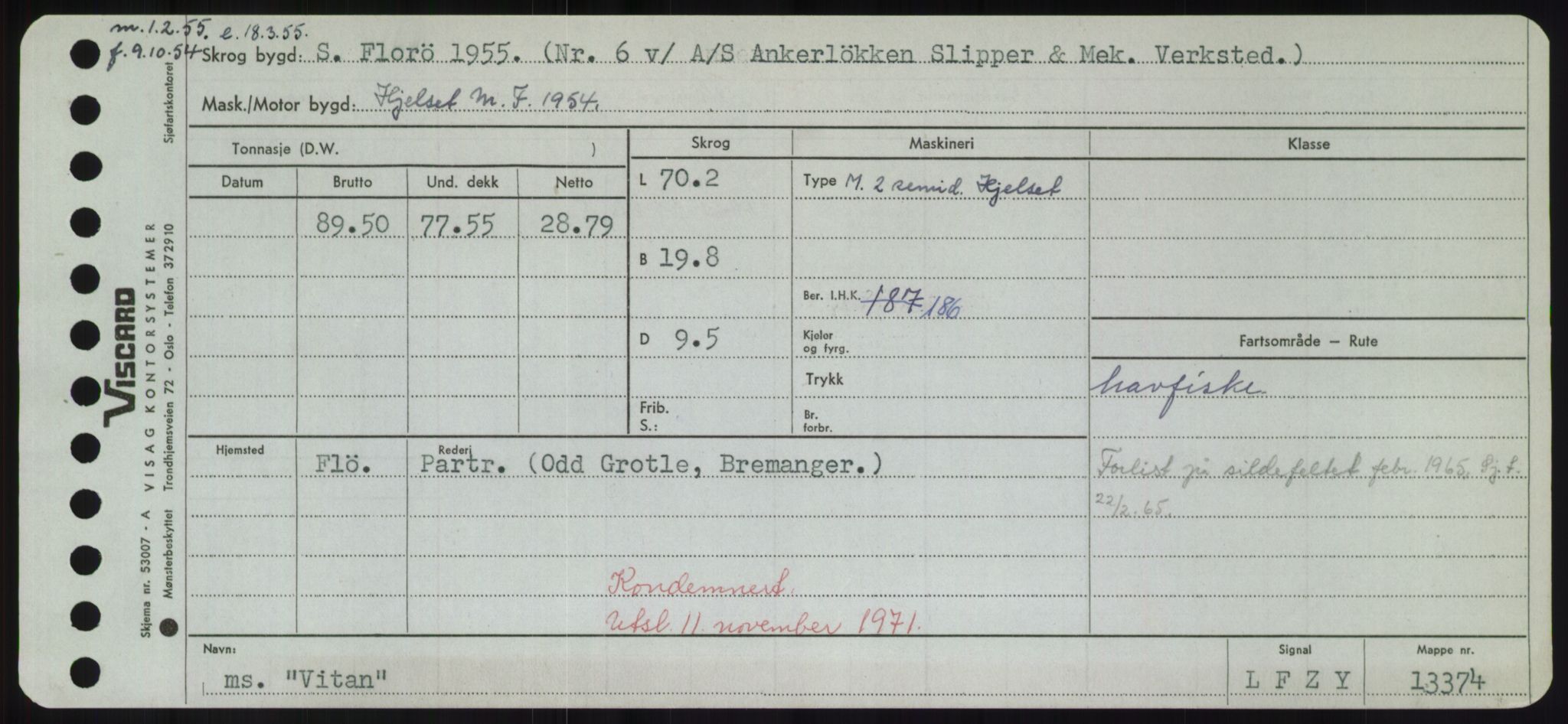 Sjøfartsdirektoratet med forløpere, Skipsmålingen, RA/S-1627/H/Hd/L0042: Fartøy, Vi-We, p. 77