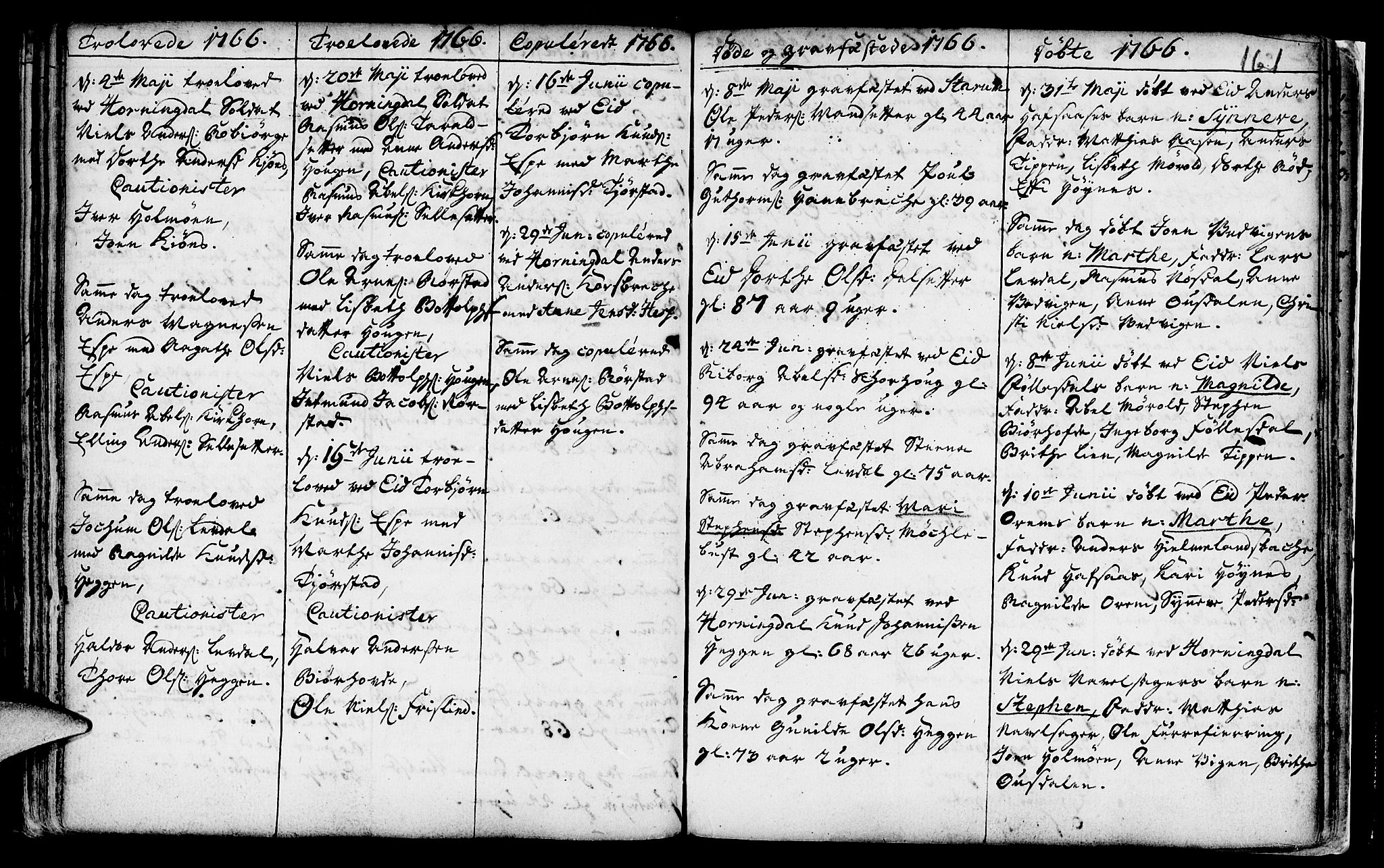 Eid sokneprestembete, AV/SAB-A-82301/H/Haa/Haaa/L0002: Parish register (official) no. A 2, 1741-1769, p. 161