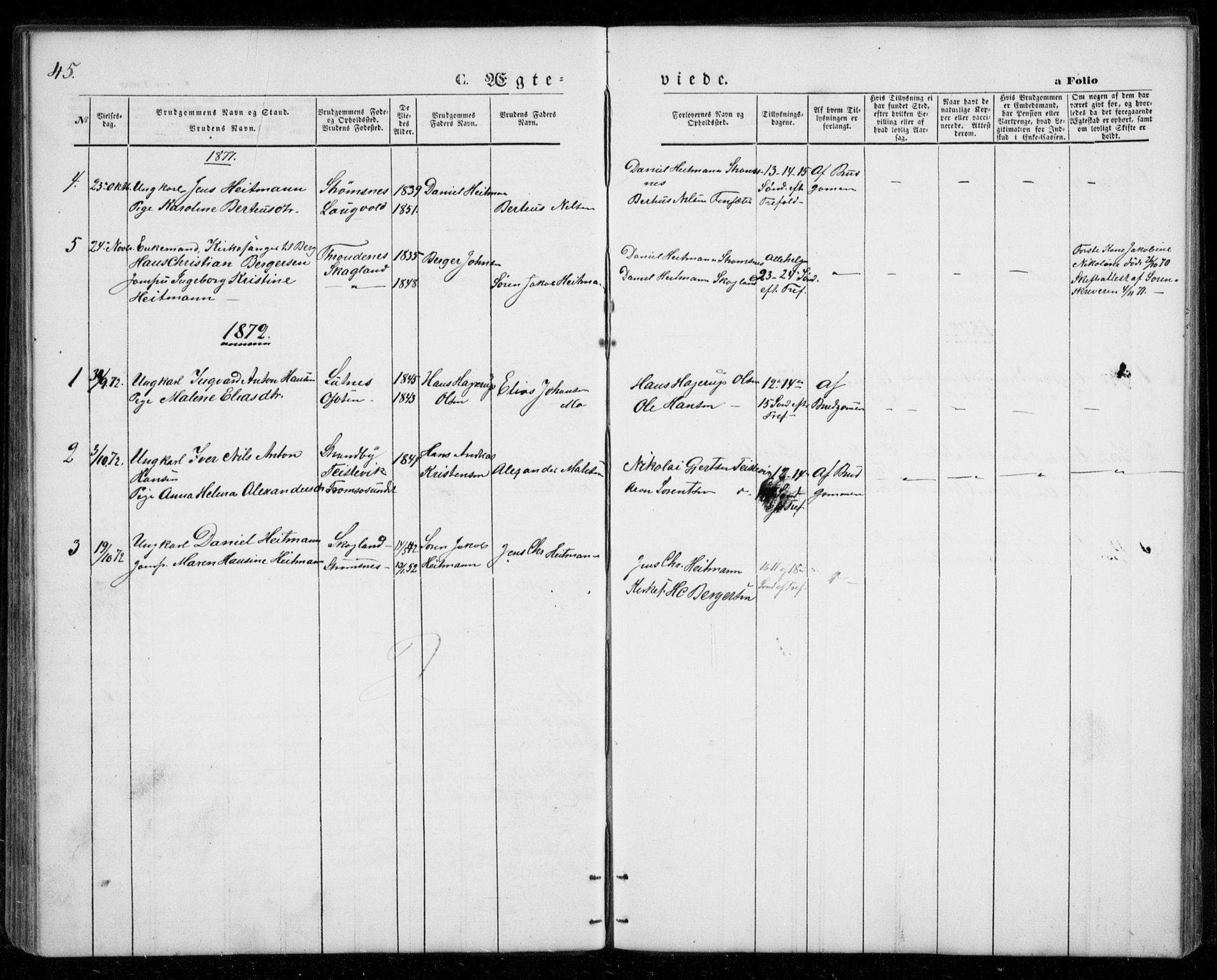 Berg sokneprestkontor, AV/SATØ-S-1318/G/Ga/Gab/L0002klokker: Parish register (copy) no. 2, 1851-1874, p. 45