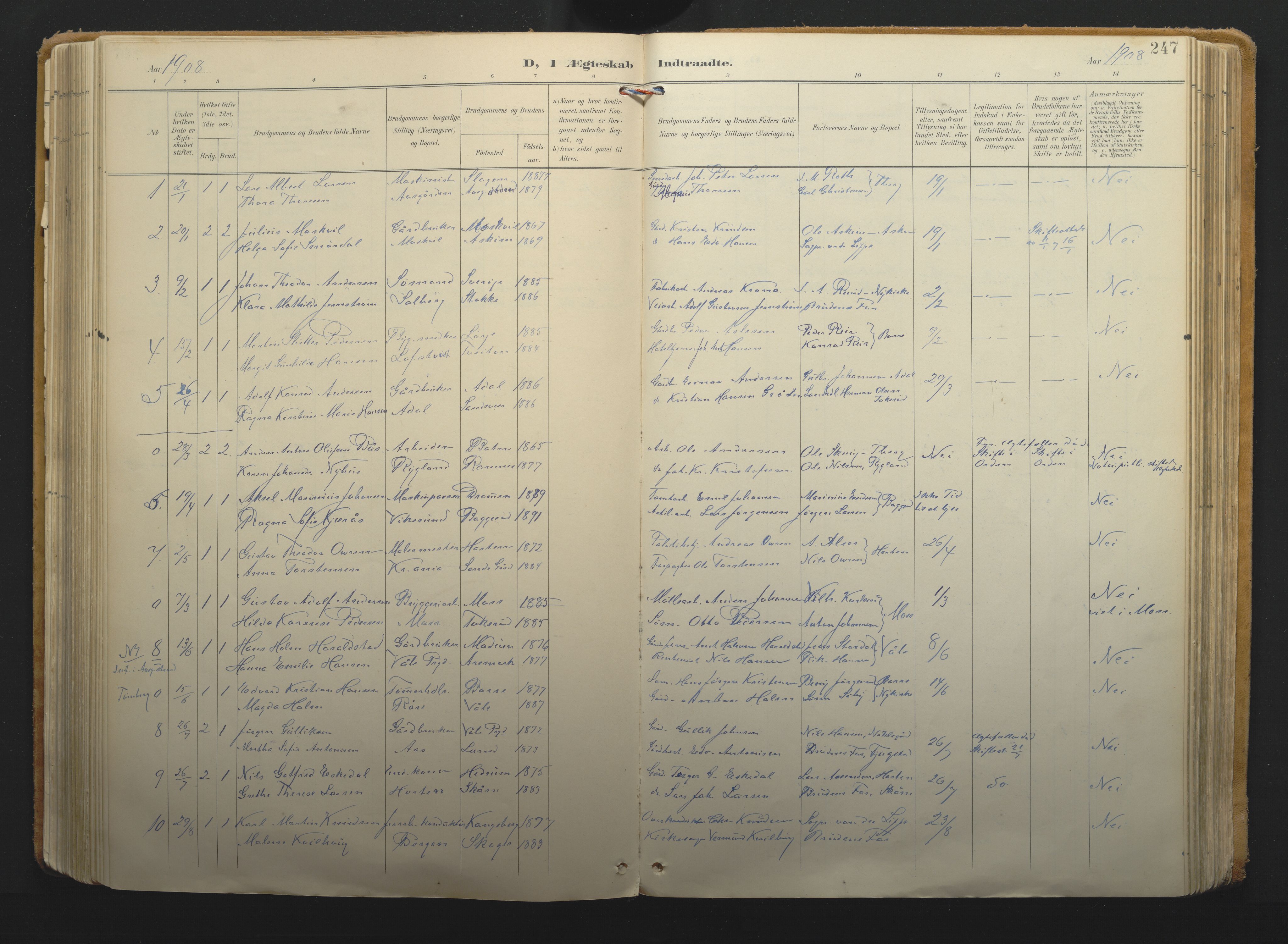 Borre kirkebøker, AV/SAKO-A-338/F/Fa/L0011: Parish register (official) no. I 11, 1897-1921, p. 247