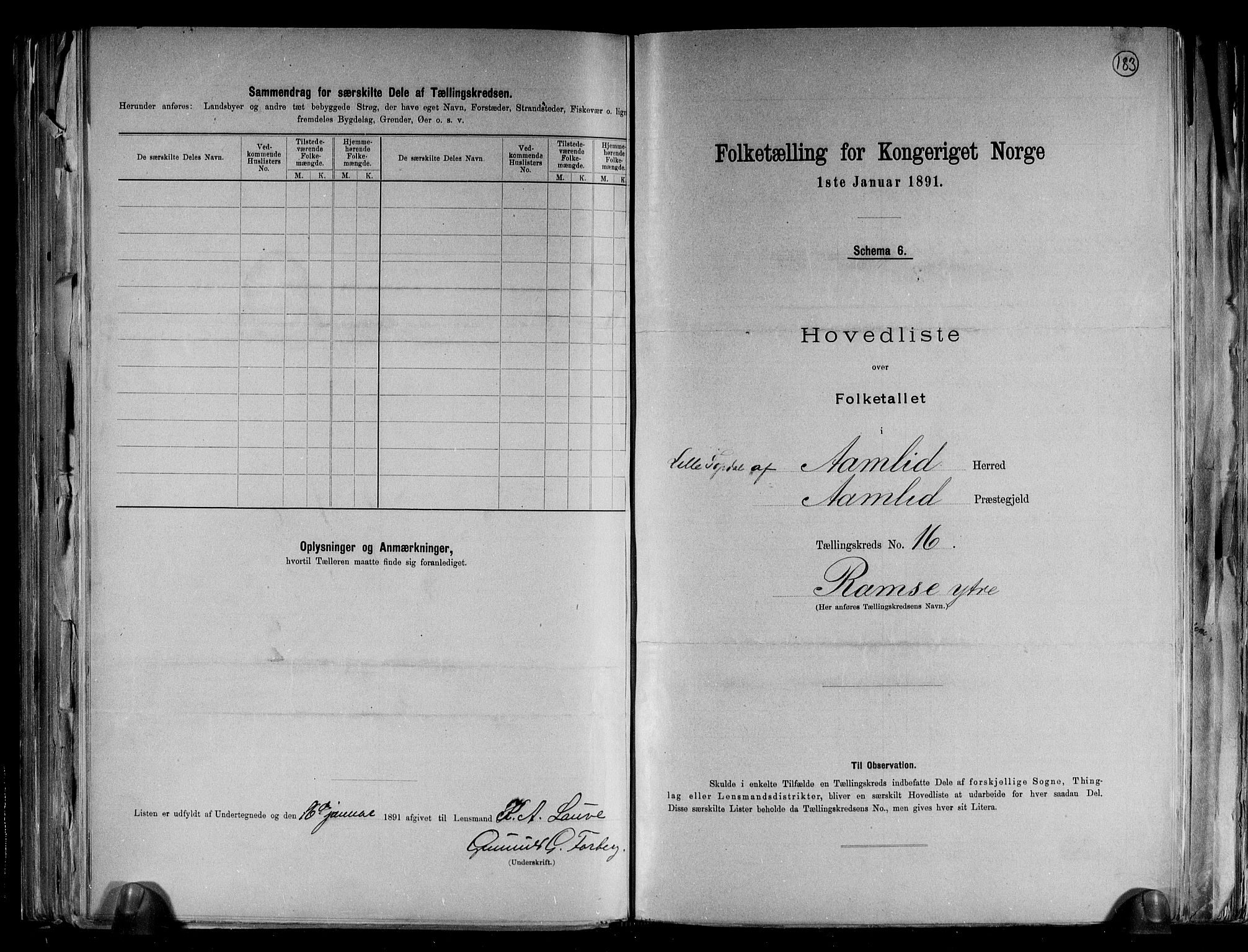 RA, 1891 census for 0929 Åmli, 1891, p. 35