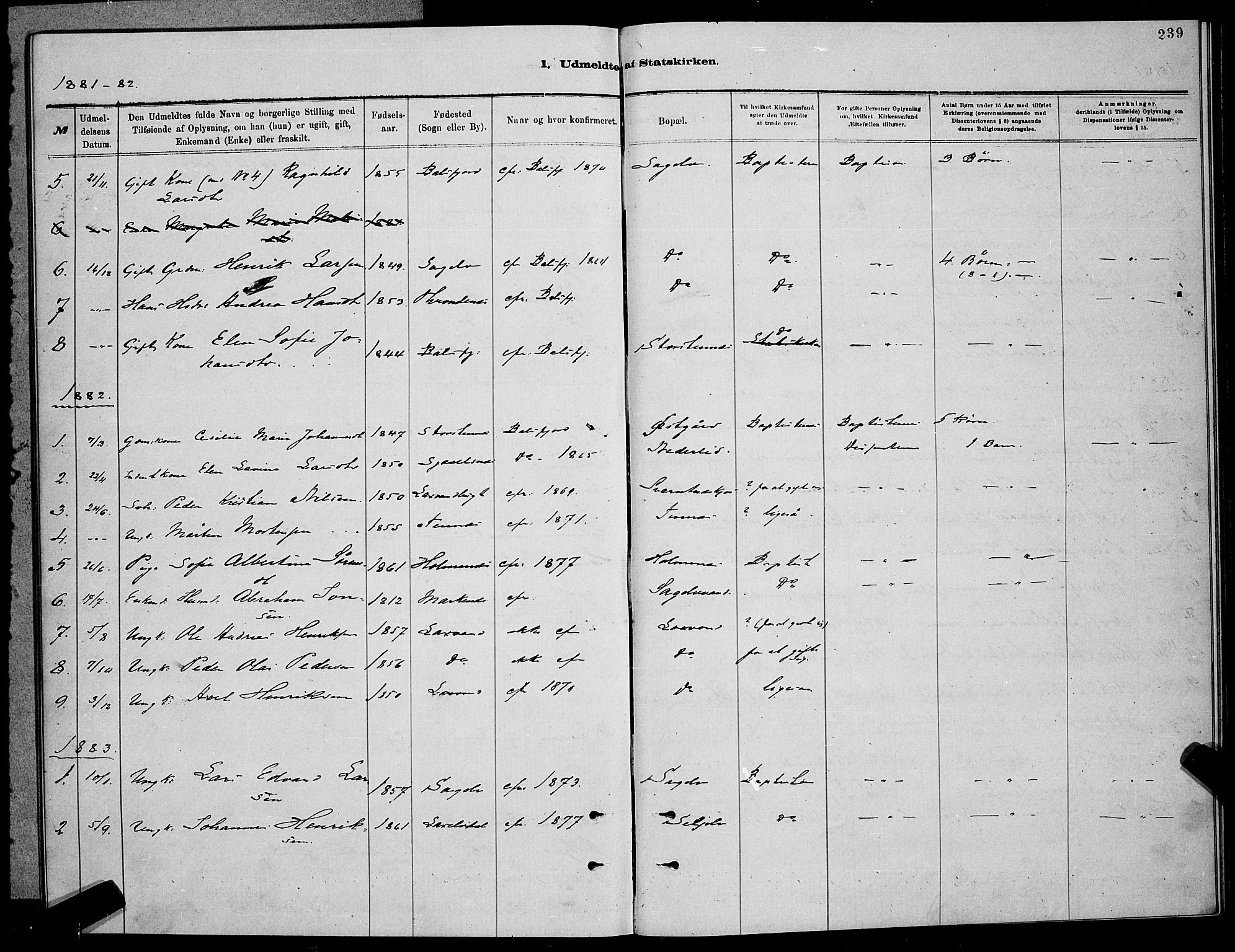Balsfjord sokneprestembete, SATØ/S-1303/G/Ga/L0007klokker: Parish register (copy) no. 7, 1878-1889, p. 239