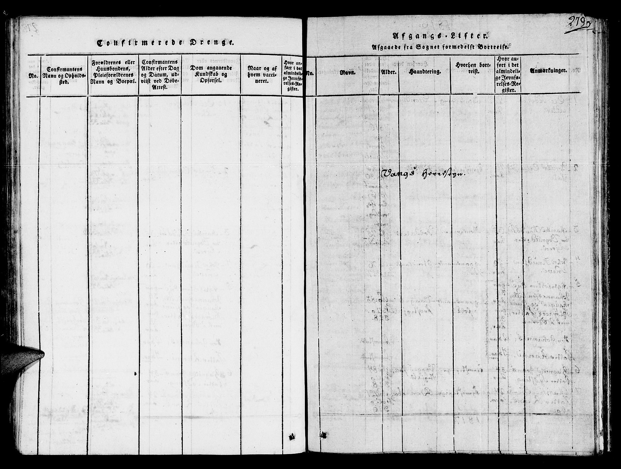 Ministerialprotokoller, klokkerbøker og fødselsregistre - Sør-Trøndelag, SAT/A-1456/678/L0895: Parish register (official) no. 678A05 /1, 1816-1821, p. 279