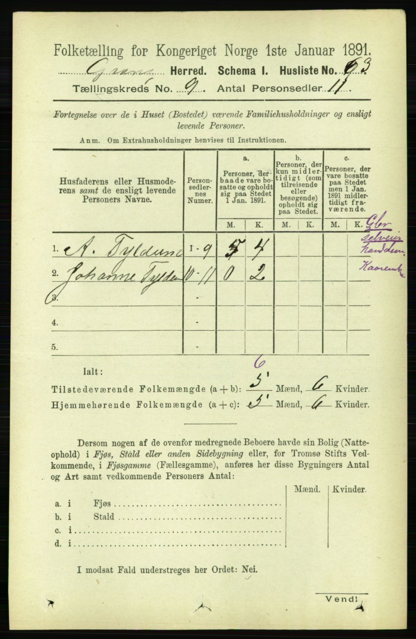 RA, 1891 census for 1742 Grong, 1891, p. 3131