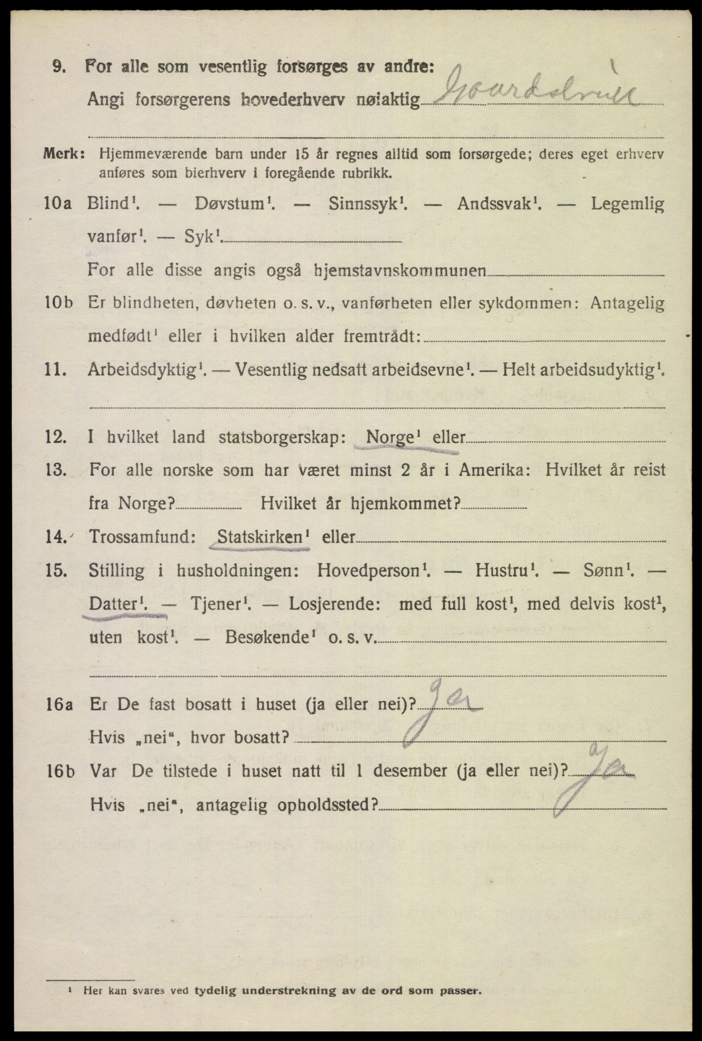 SAK, 1920 census for Lista, 1920, p. 7810