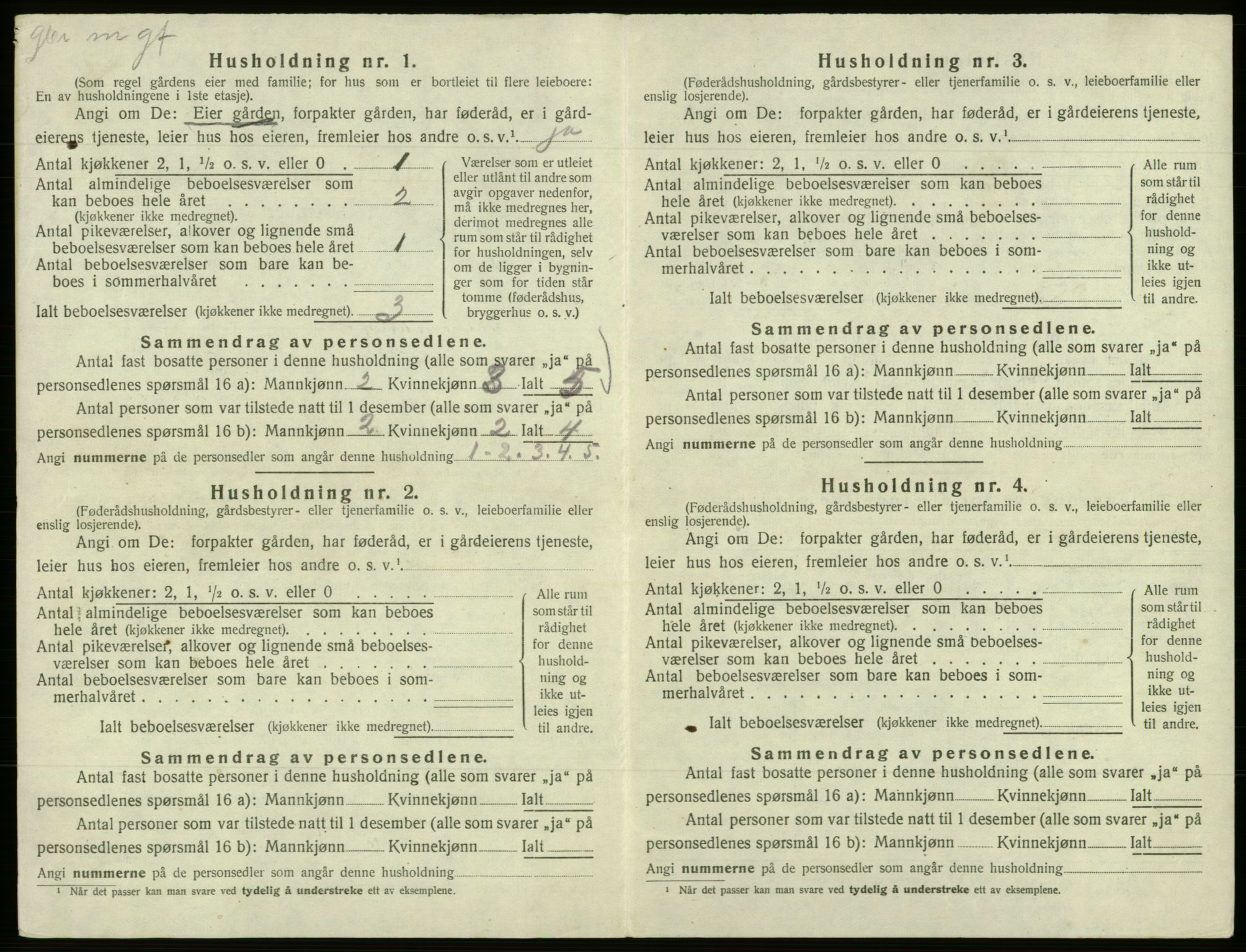 SAB, 1920 census for Samnanger, 1920, p. 161