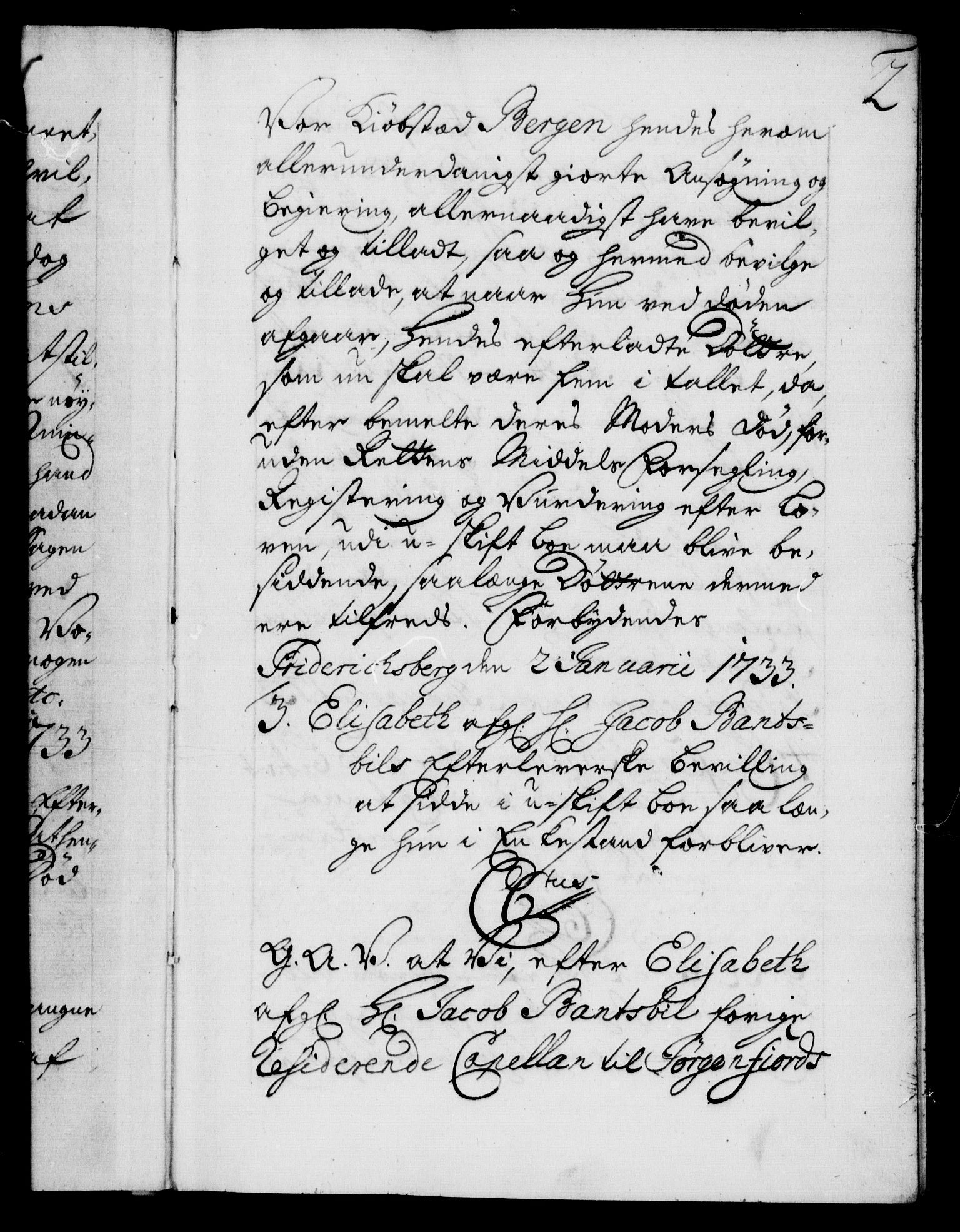 Danske Kanselli 1572-1799, AV/RA-EA-3023/F/Fc/Fca/Fcaa/L0028: Norske registre, 1733-1734, p. 2a