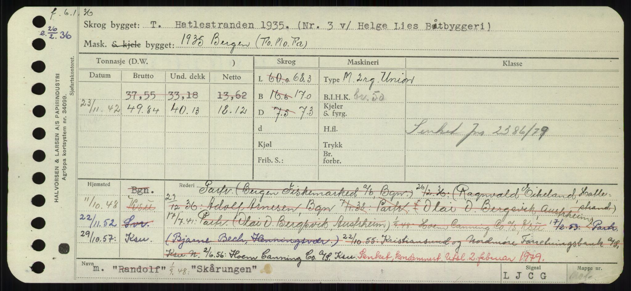 Sjøfartsdirektoratet med forløpere, Skipsmålingen, AV/RA-S-1627/H/Hd/L0034: Fartøy, Sk-Slå, p. 339