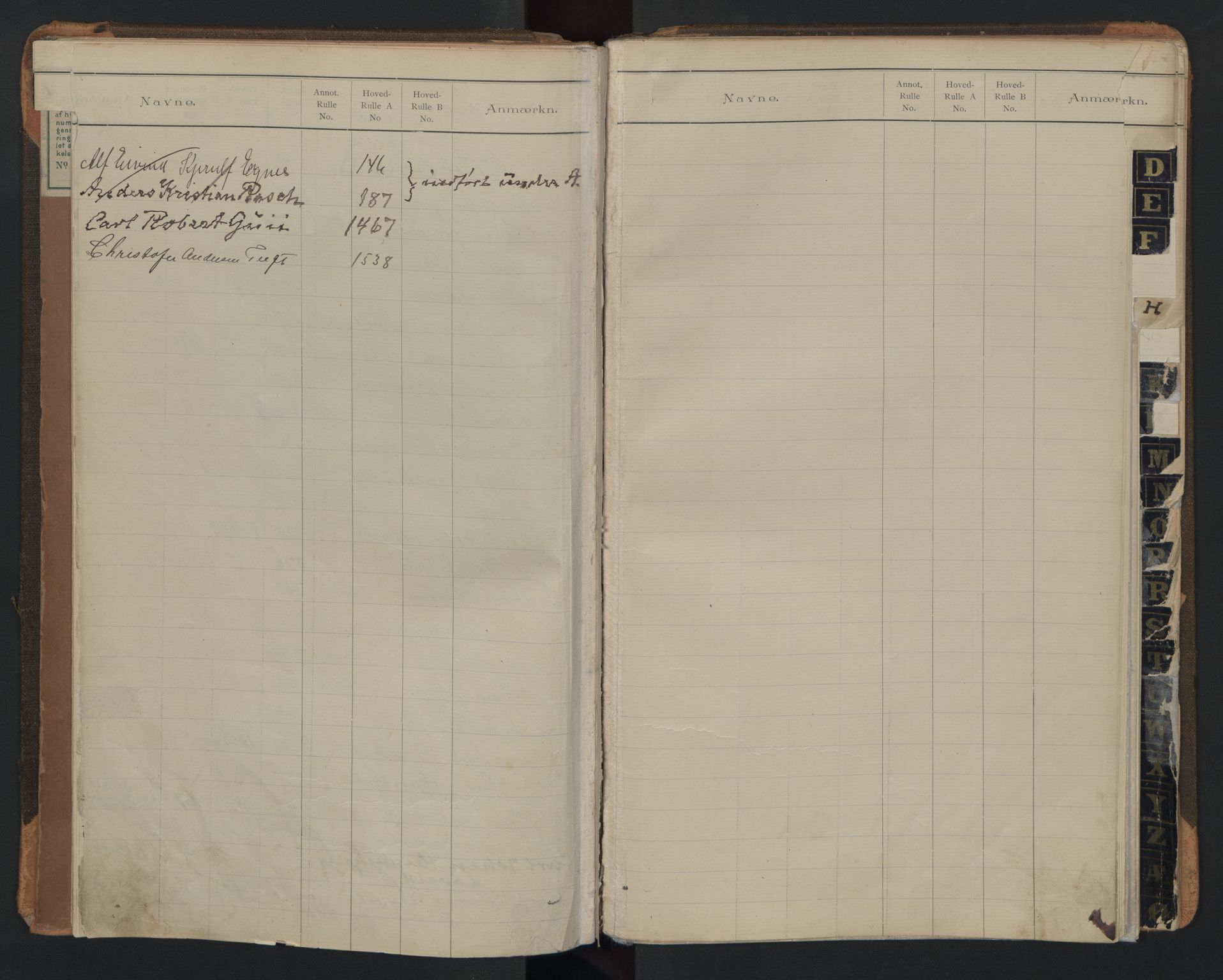 Holmestrand innrulleringskontor, SAKO/A-1151/G/Ga/L0001: Register, 1868-1948, p. 10