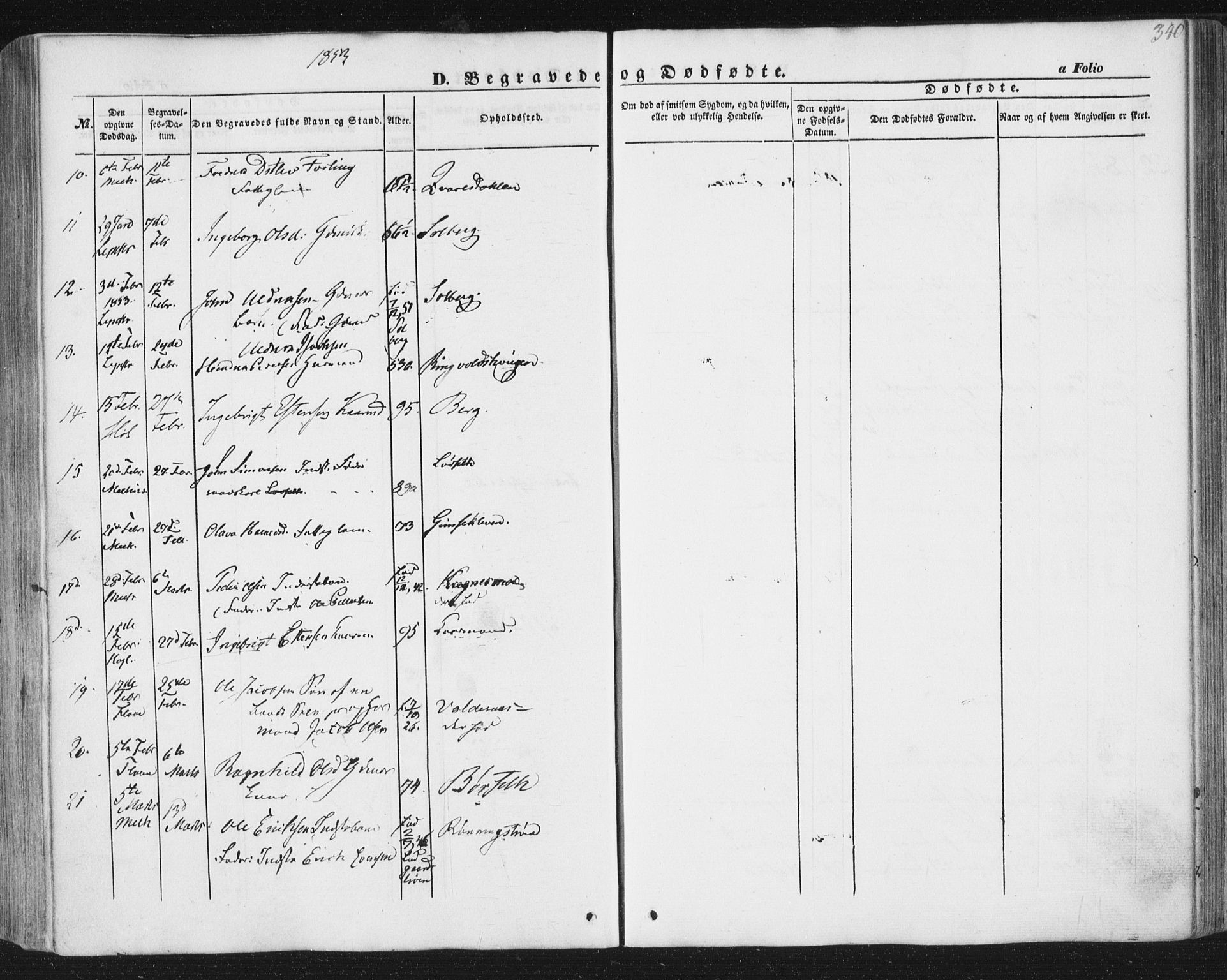 Ministerialprotokoller, klokkerbøker og fødselsregistre - Sør-Trøndelag, SAT/A-1456/691/L1076: Parish register (official) no. 691A08, 1852-1861, p. 340