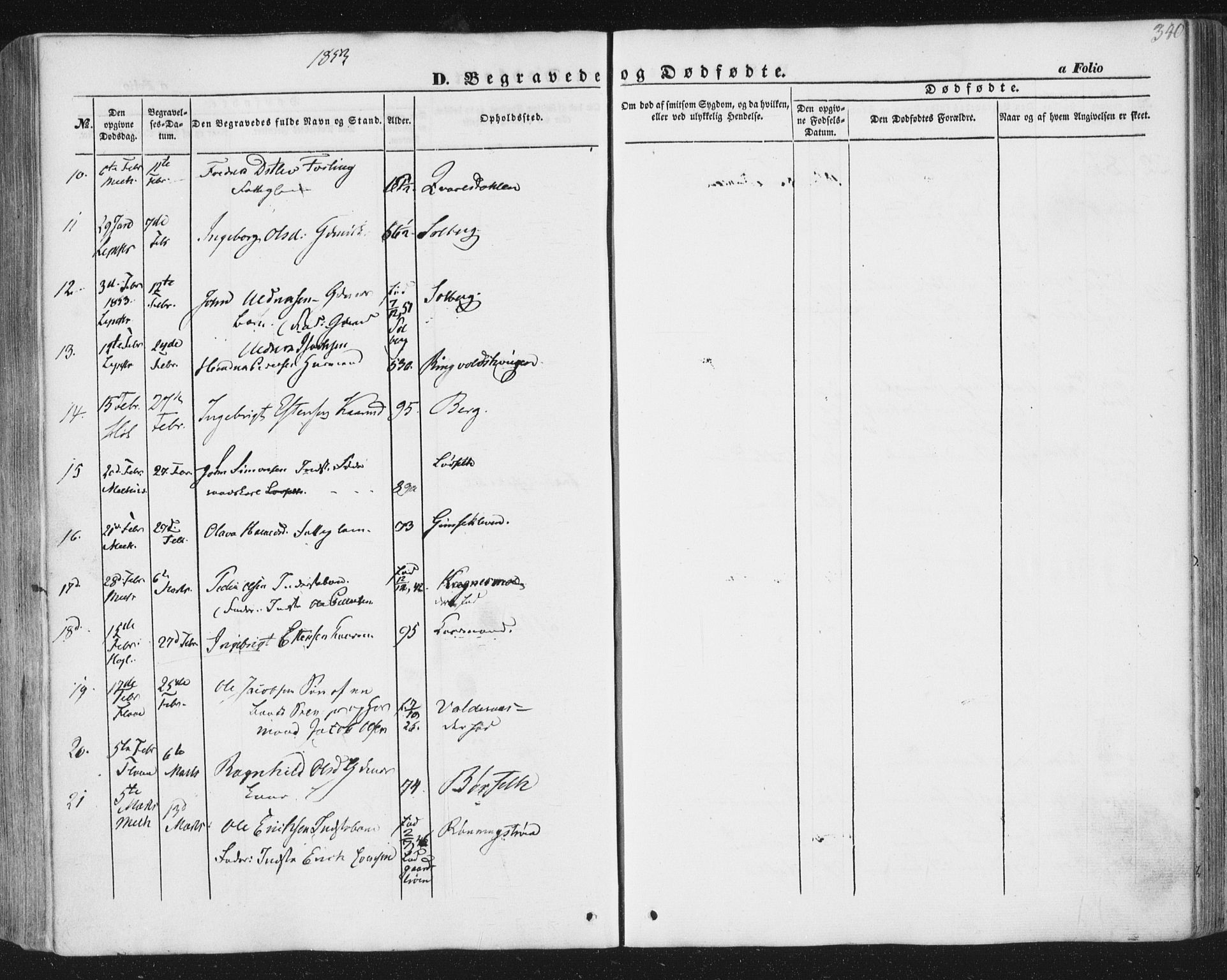 Ministerialprotokoller, klokkerbøker og fødselsregistre - Sør-Trøndelag, AV/SAT-A-1456/691/L1076: Parish register (official) no. 691A08, 1852-1861, p. 340