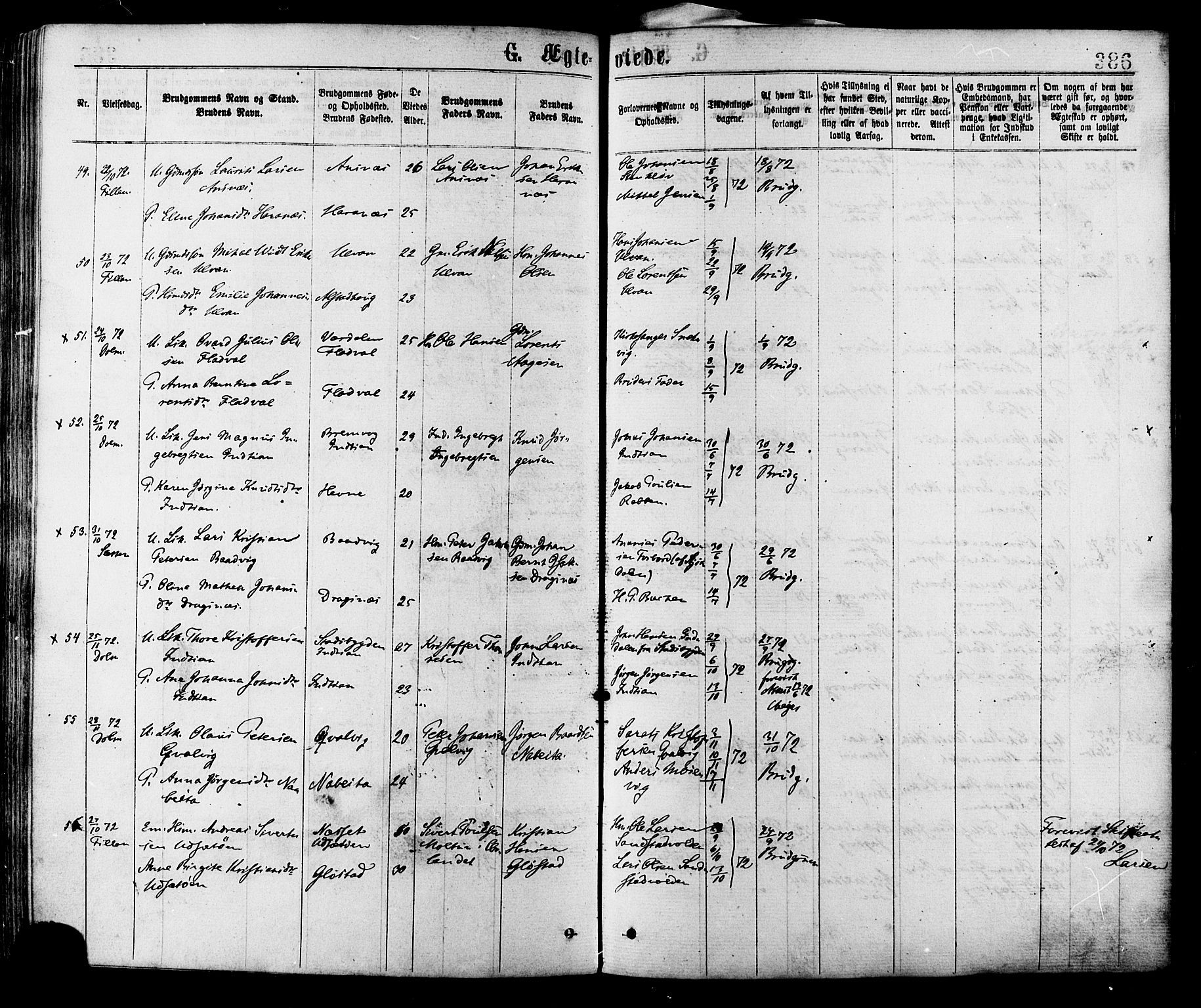 Ministerialprotokoller, klokkerbøker og fødselsregistre - Sør-Trøndelag, AV/SAT-A-1456/634/L0532: Parish register (official) no. 634A08, 1871-1881, p. 386