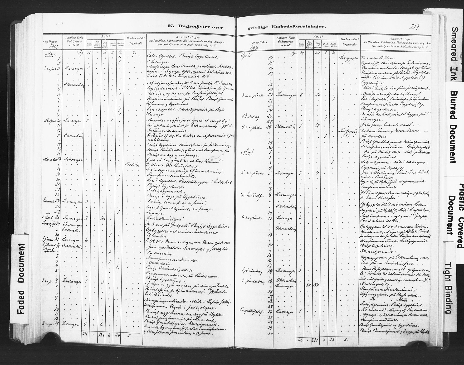 Ministerialprotokoller, klokkerbøker og fødselsregistre - Nord-Trøndelag, AV/SAT-A-1458/720/L0189: Parish register (official) no. 720A05, 1880-1911, p. 219