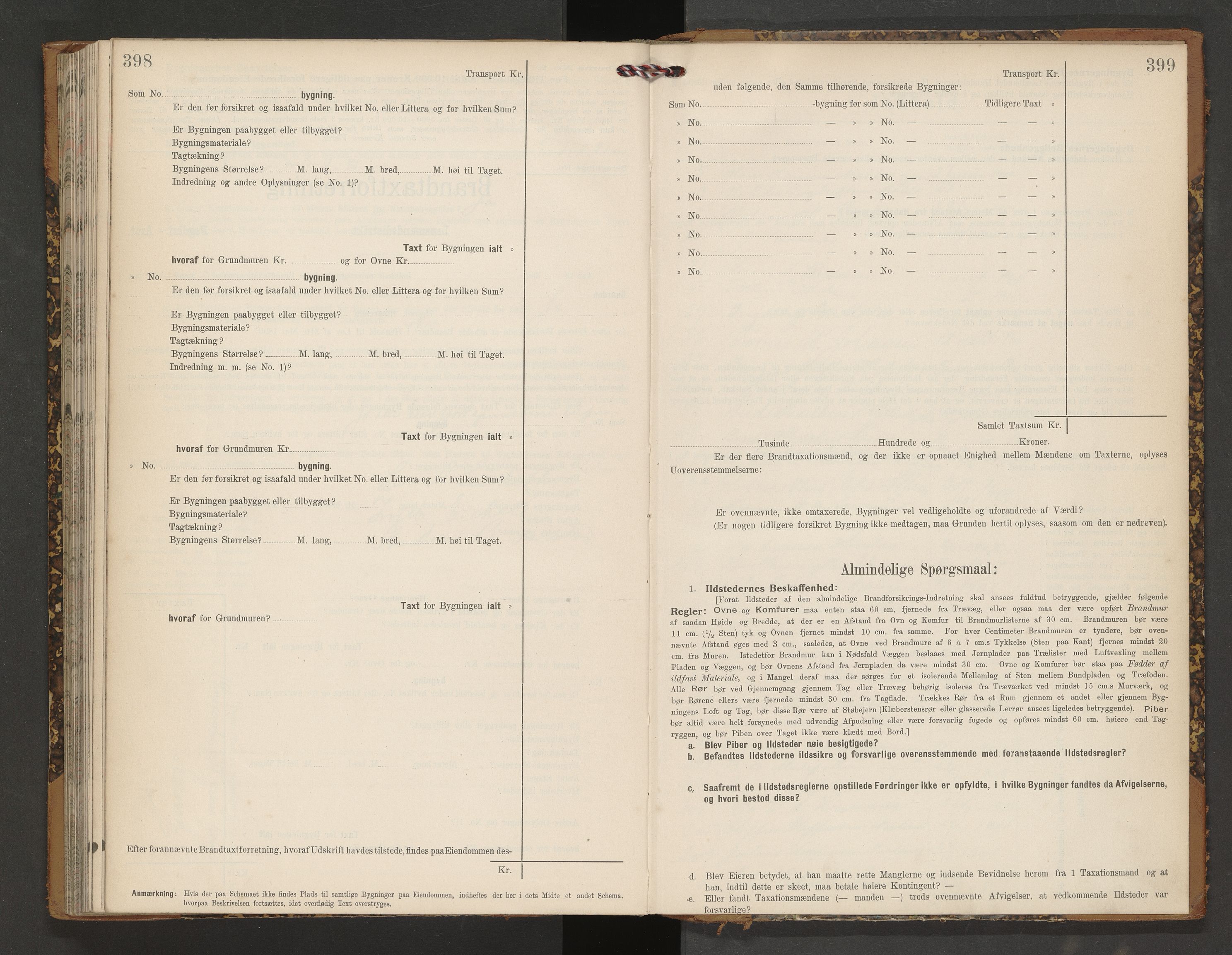 Norges Brannkasse Vågøy og Sund, AV/SAT-A-5504/Fb/L0002: Branntakstprotokoll, 1904-1913, p. 398-399