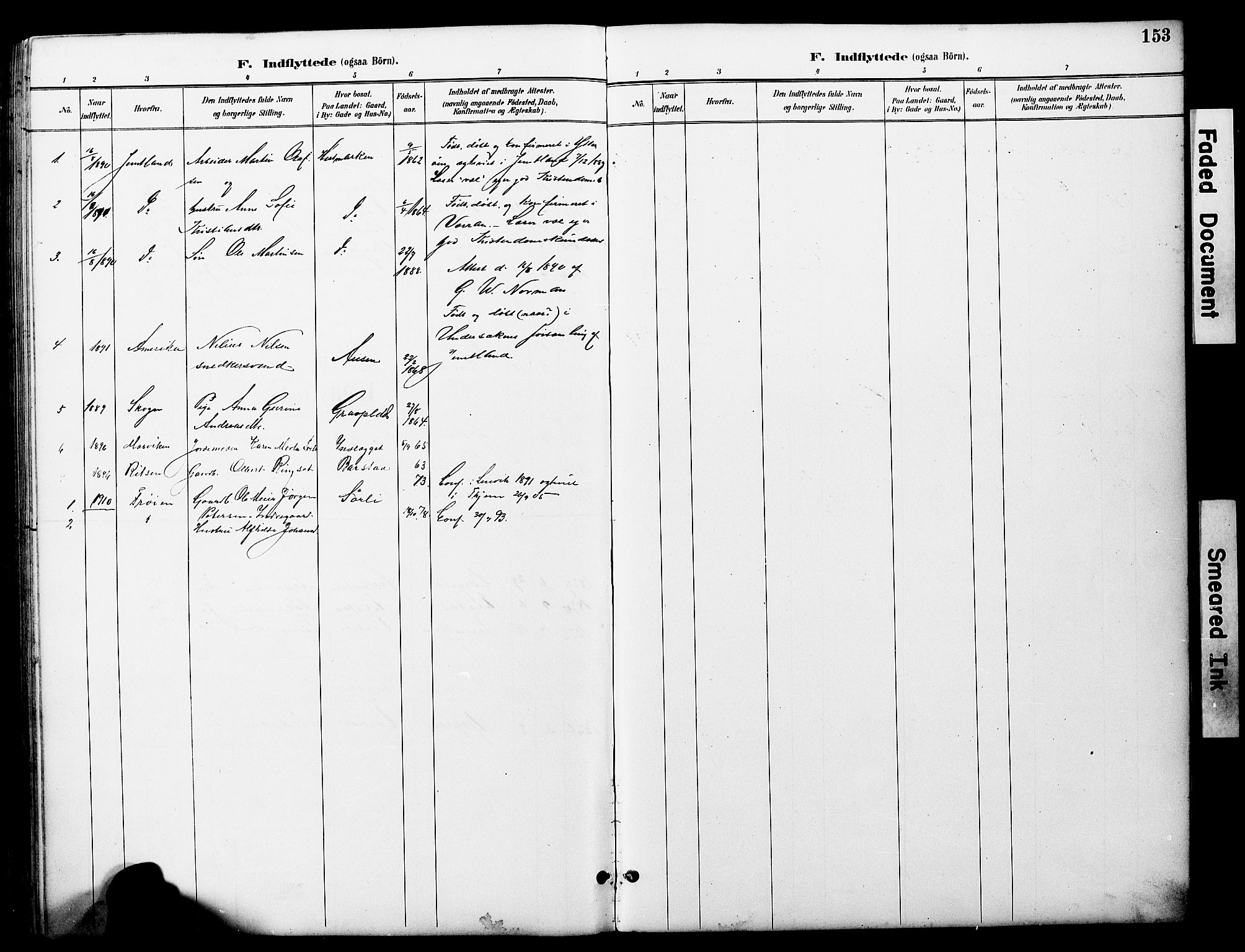 Ministerialprotokoller, klokkerbøker og fødselsregistre - Nord-Trøndelag, SAT/A-1458/722/L0226: Parish register (copy) no. 722C02, 1889-1927, p. 153