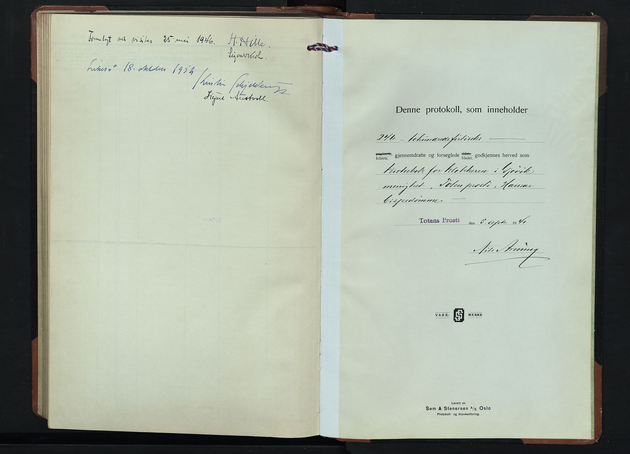 Gjøvik prestekontor, AV/SAH-PREST-098/H/Ha/Hab/L0001: Parish register (copy) no. 1, 1941-1951