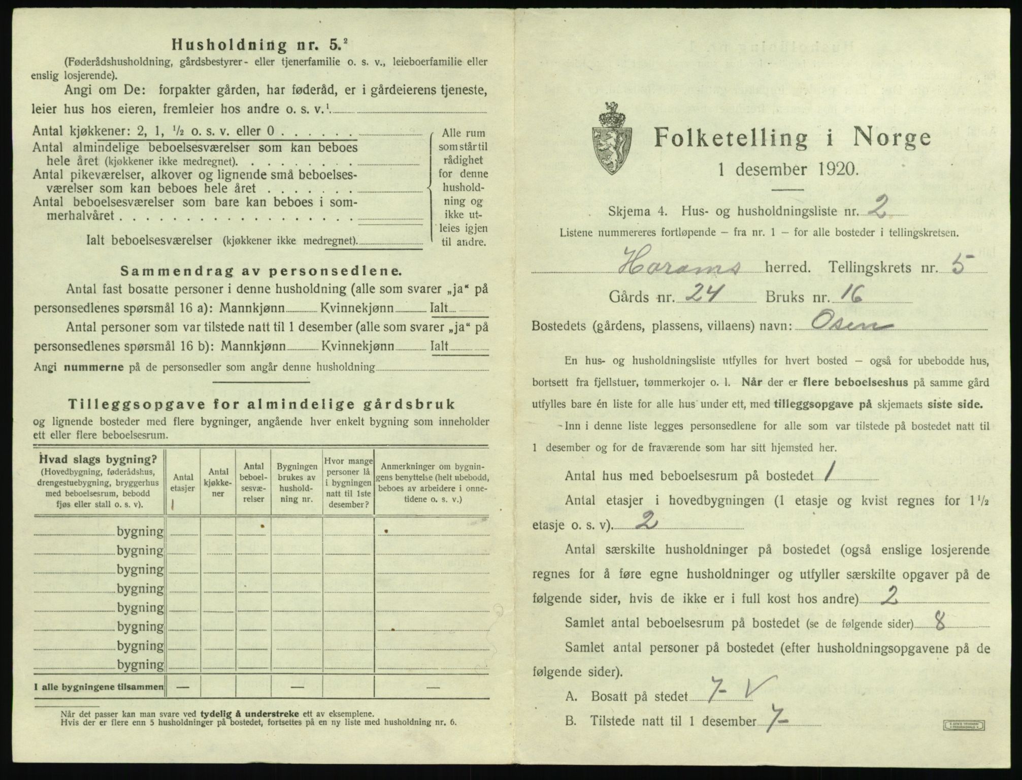 SAT, 1920 census for Haram, 1920, p. 295