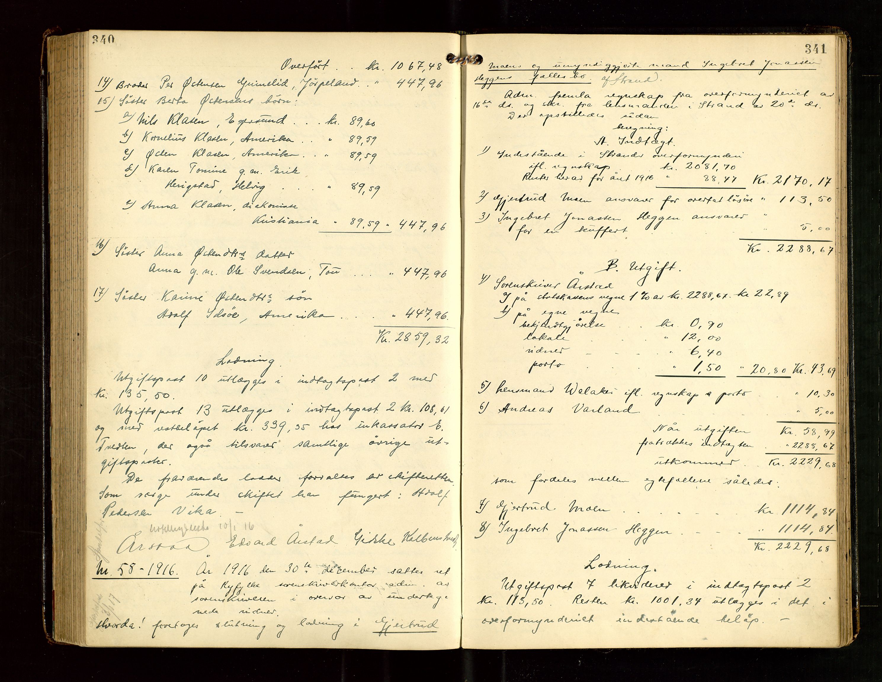 Ryfylke tingrett, AV/SAST-A-100055/001/IV/IVG/L0004: Skifteutlodningsprotokoll Med register, 1912-1918, p. 340-341