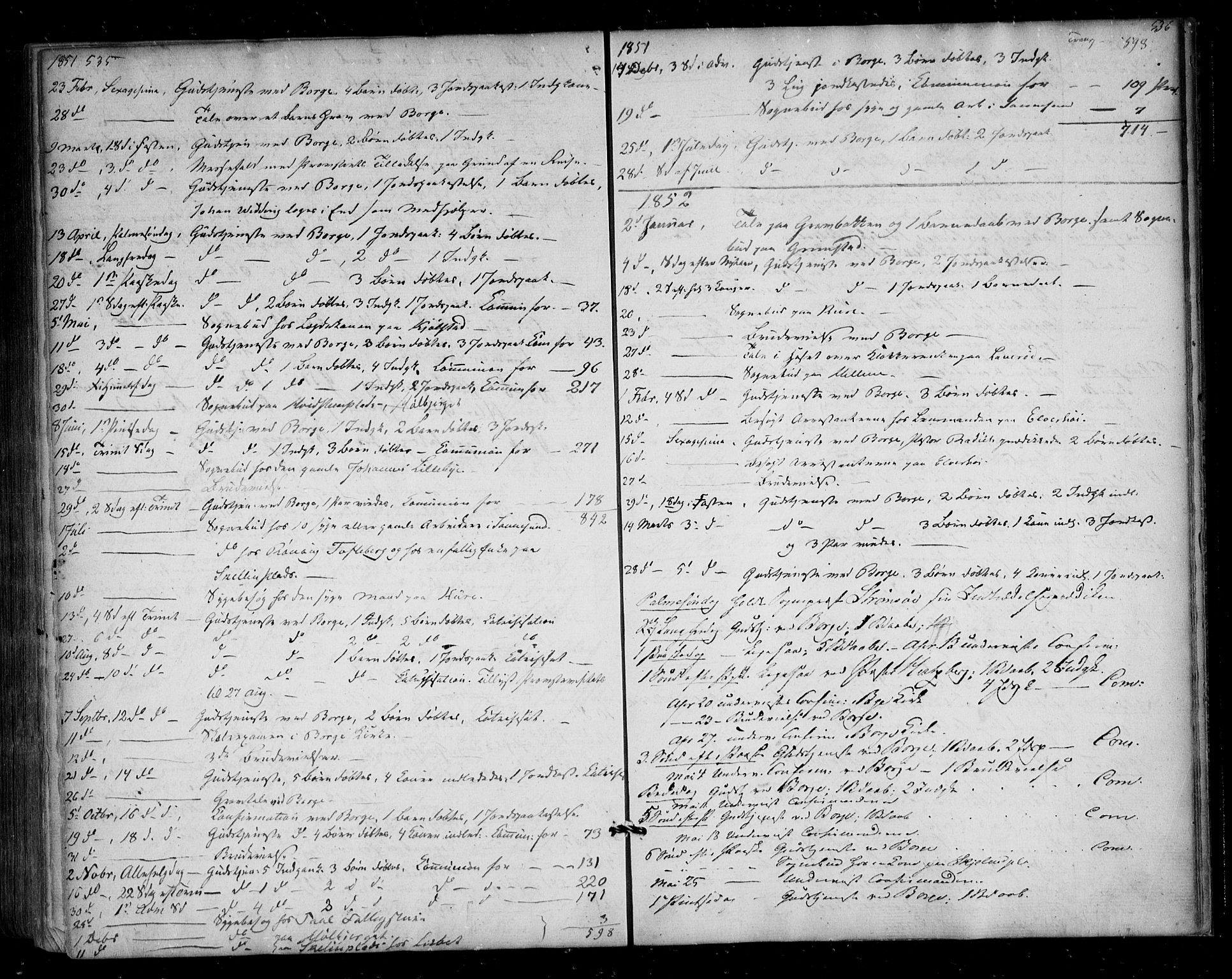 Borge prestekontor Kirkebøker, SAO/A-10903/F/Fa/L0005: Parish register (official) no. I 5, 1848-1860, p. 535-536