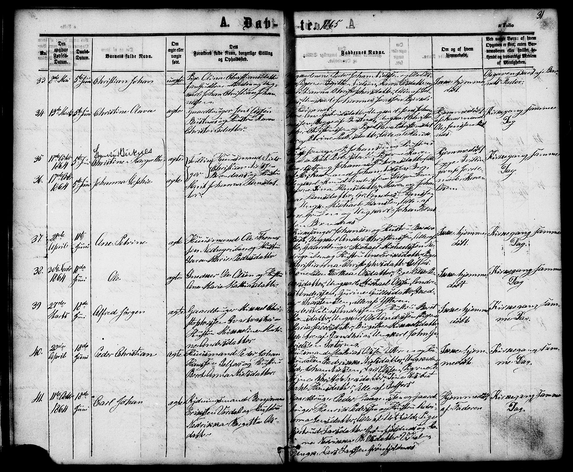 Ministerialprotokoller, klokkerbøker og fødselsregistre - Nordland, AV/SAT-A-1459/827/L0393: Parish register (official) no. 827A05, 1863-1883, p. 31