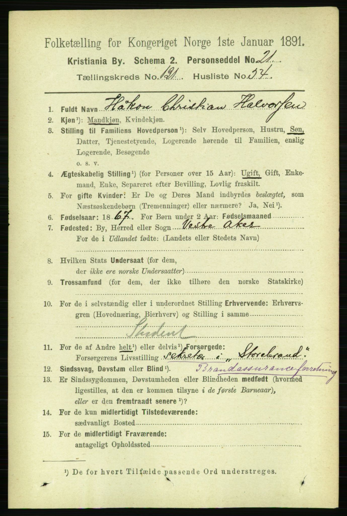 RA, 1891 census for 0301 Kristiania, 1891, p. 71417