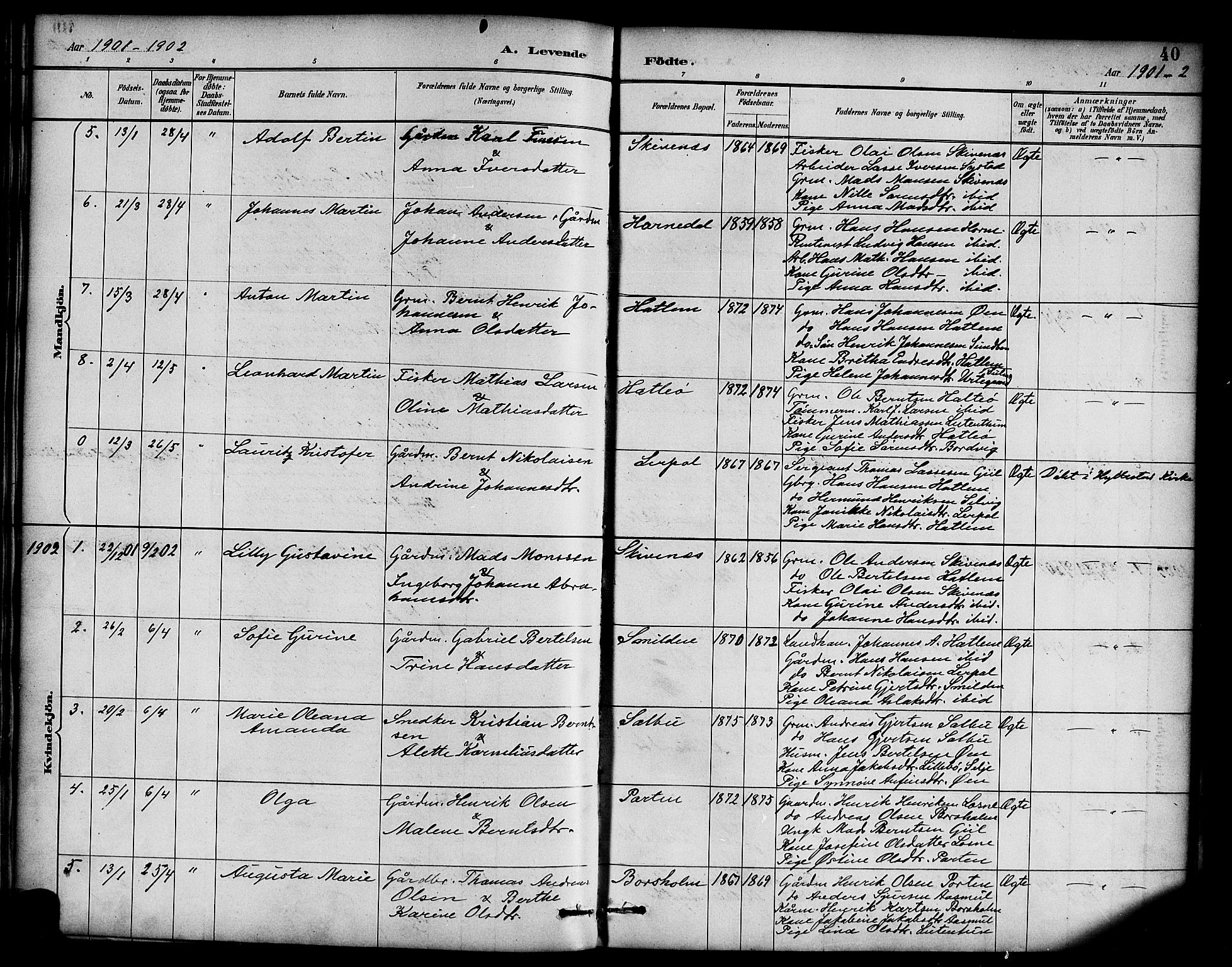 Hyllestad sokneprestembete, SAB/A-80401: Parish register (official) no. D 1, 1886-1905, p. 40