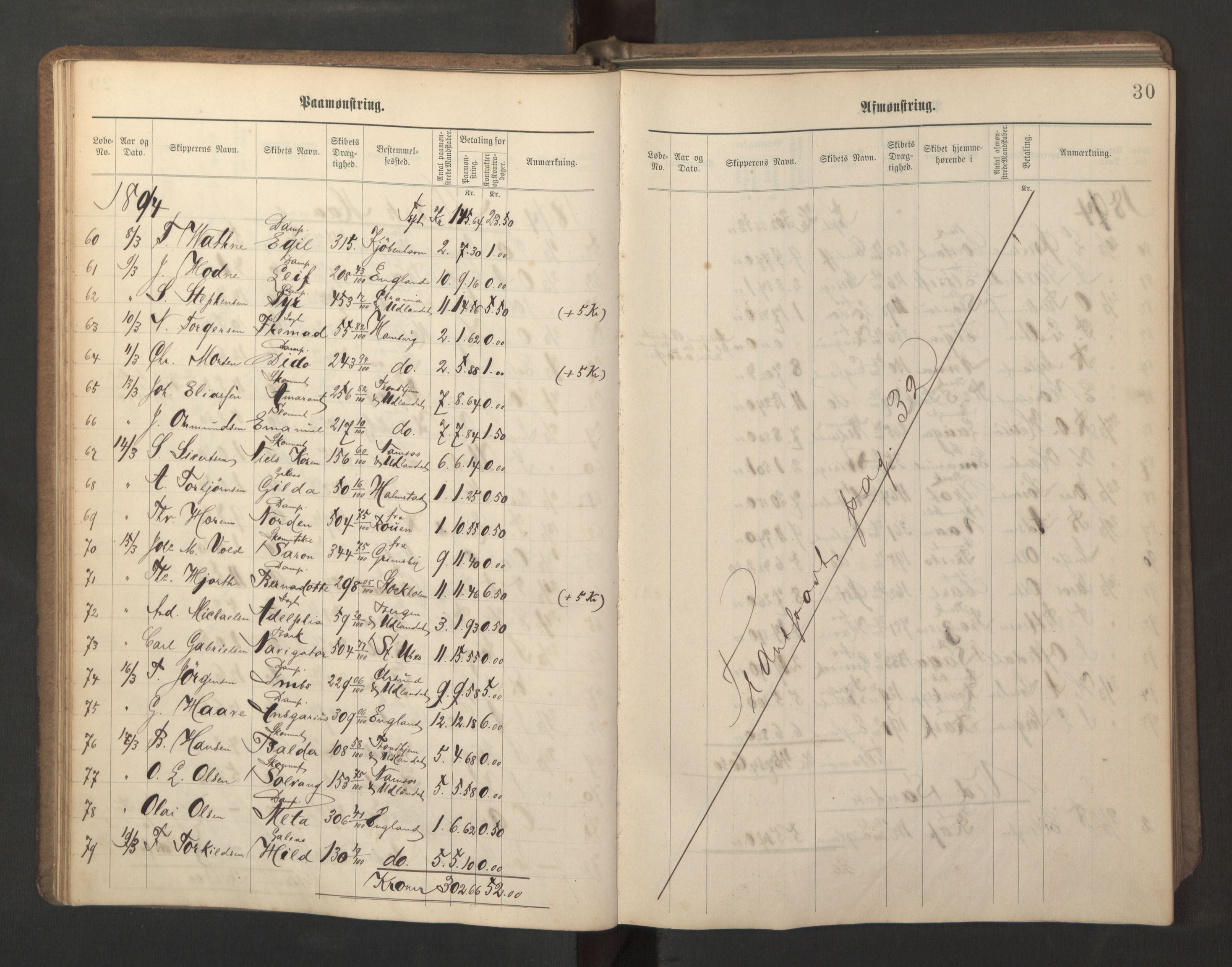 Stavanger sjømannskontor, AV/SAST-A-102006/G/Ga/L0004: Mønstringsjournal, 1893-1900, p. 34