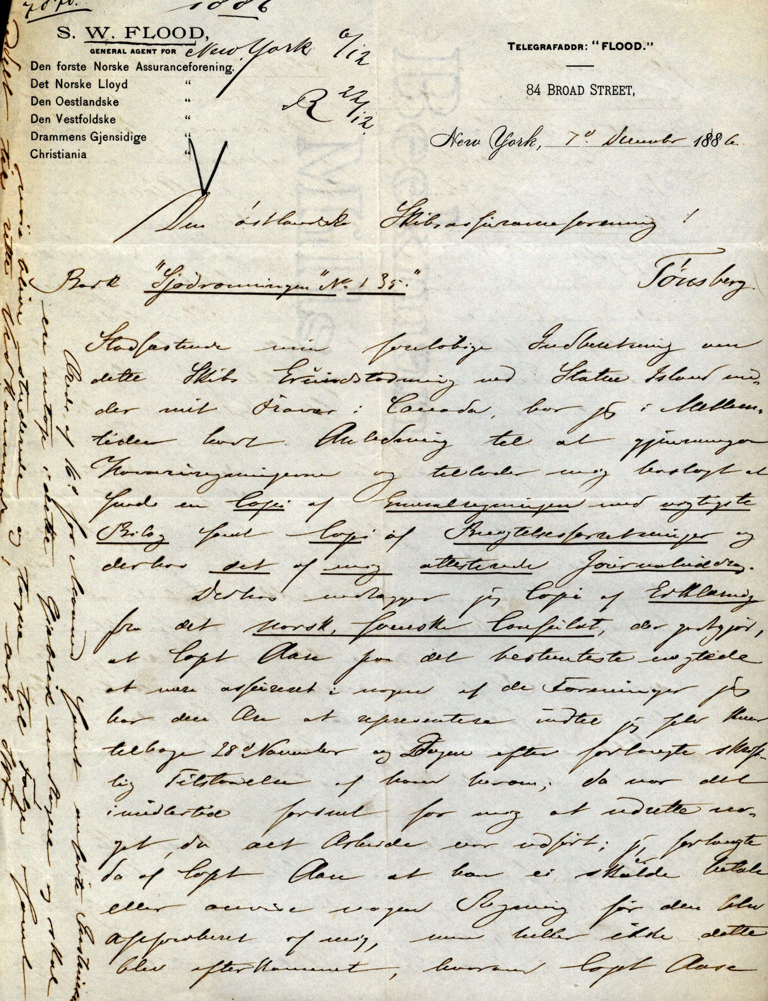 Pa 63 - Østlandske skibsassuranceforening, VEMU/A-1079/G/Ga/L0019/0013: Havaridokumenter / Christopher Columbus, Roma, Condor, Sjødronningen, 1886, p. 21