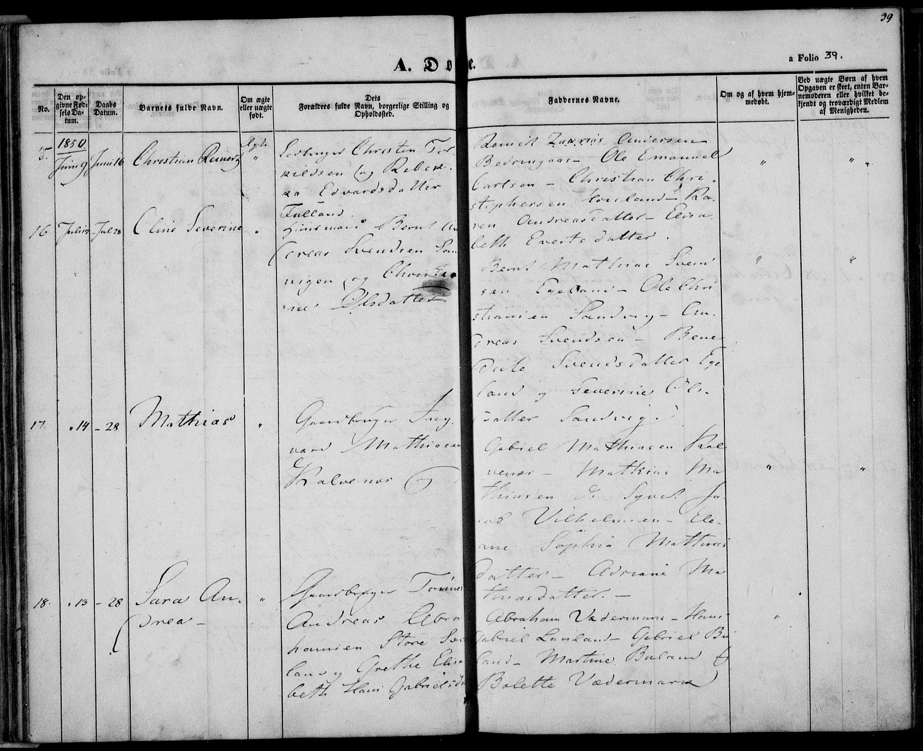 Herad sokneprestkontor, AV/SAK-1111-0018/F/Fa/Faa/L0004: Parish register (official) no. A 4, 1844-1853, p. 39