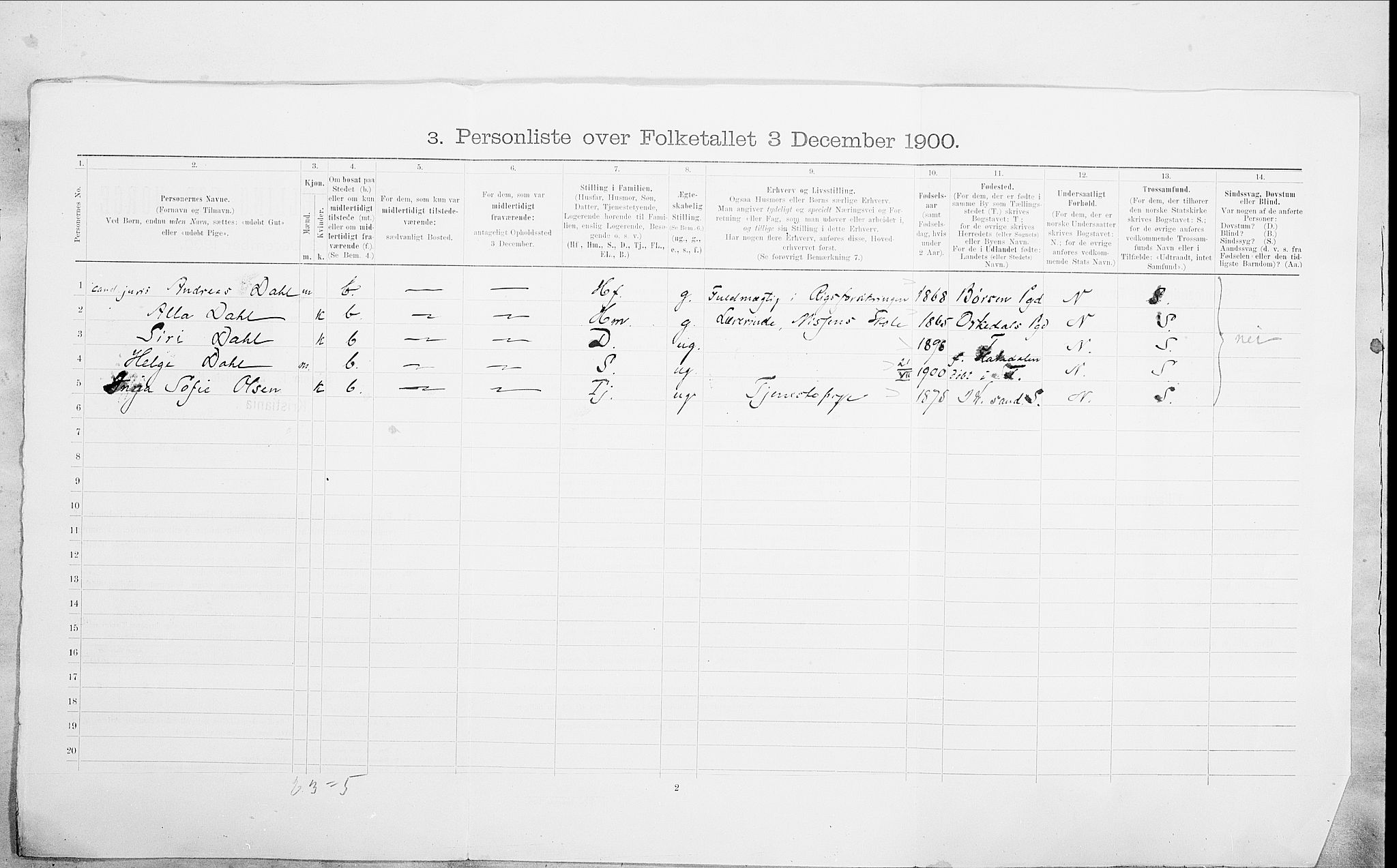SAO, 1900 census for Kristiania, 1900, p. 87250