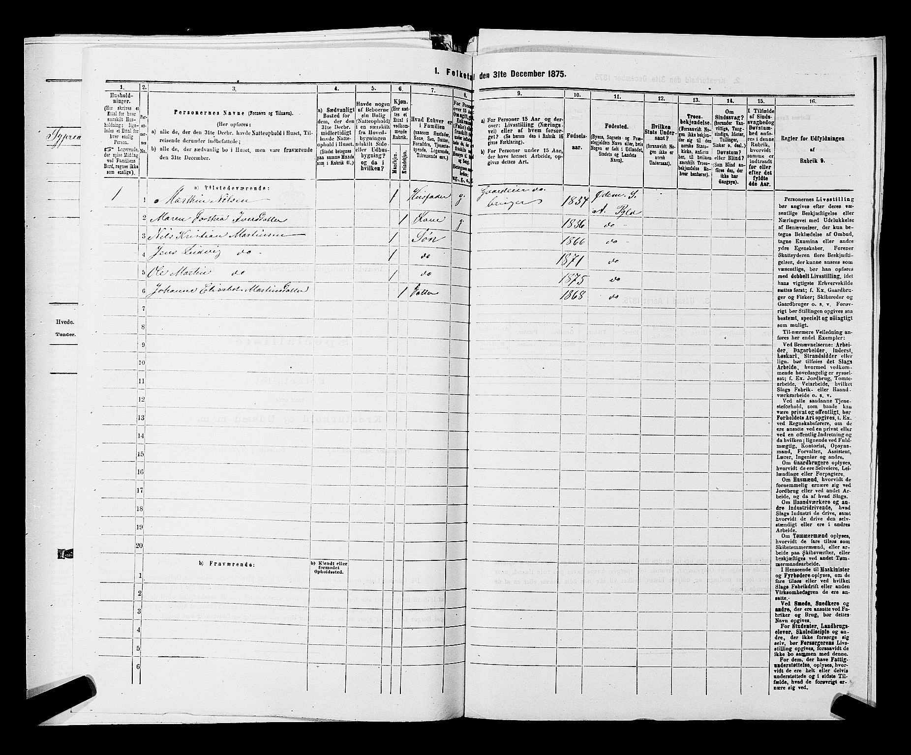 RA, 1875 census for 0118P Aremark, 1875, p. 1324