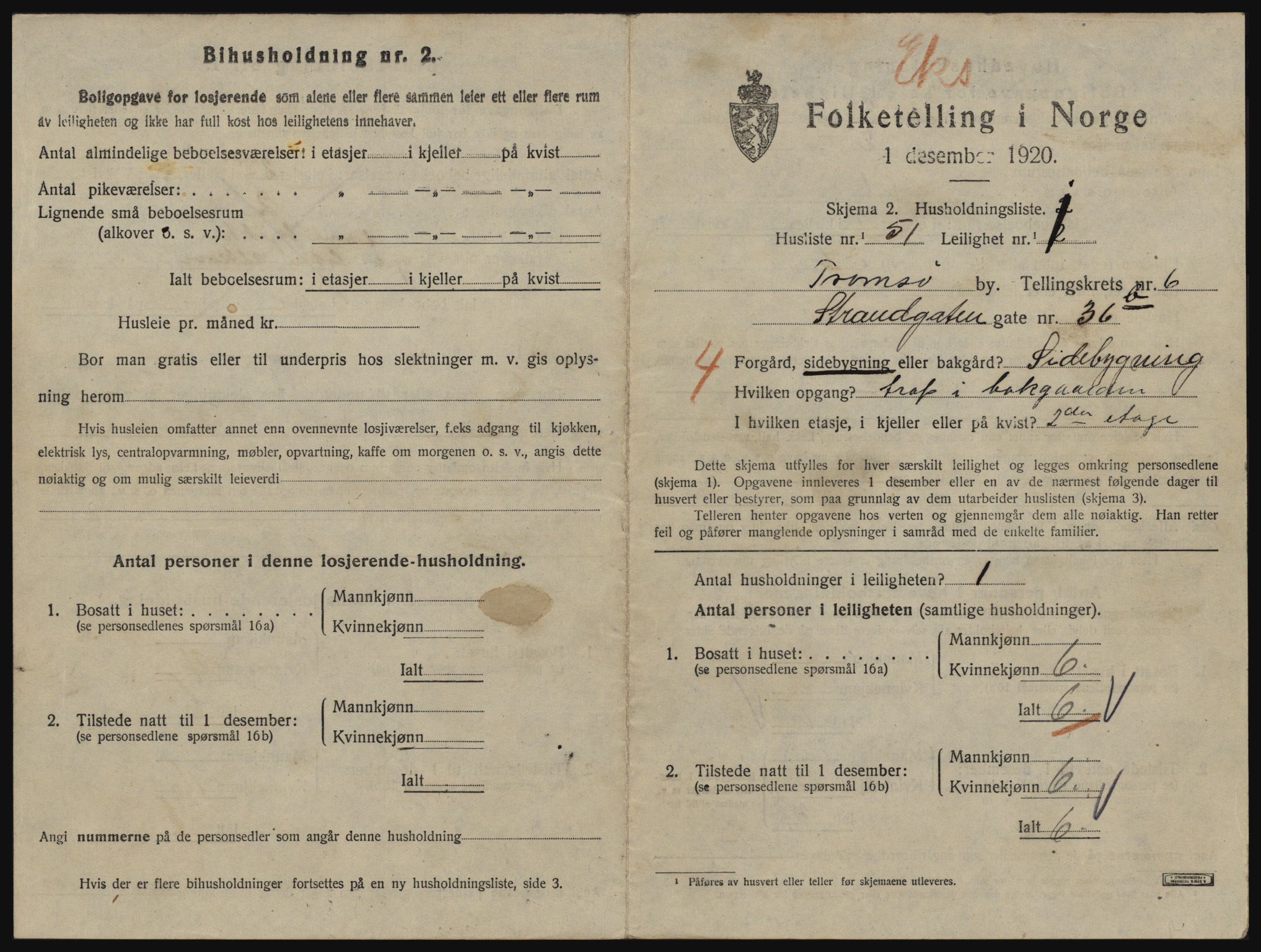 SATØ, 1920 census for Tromsø, 1920, p. 4207