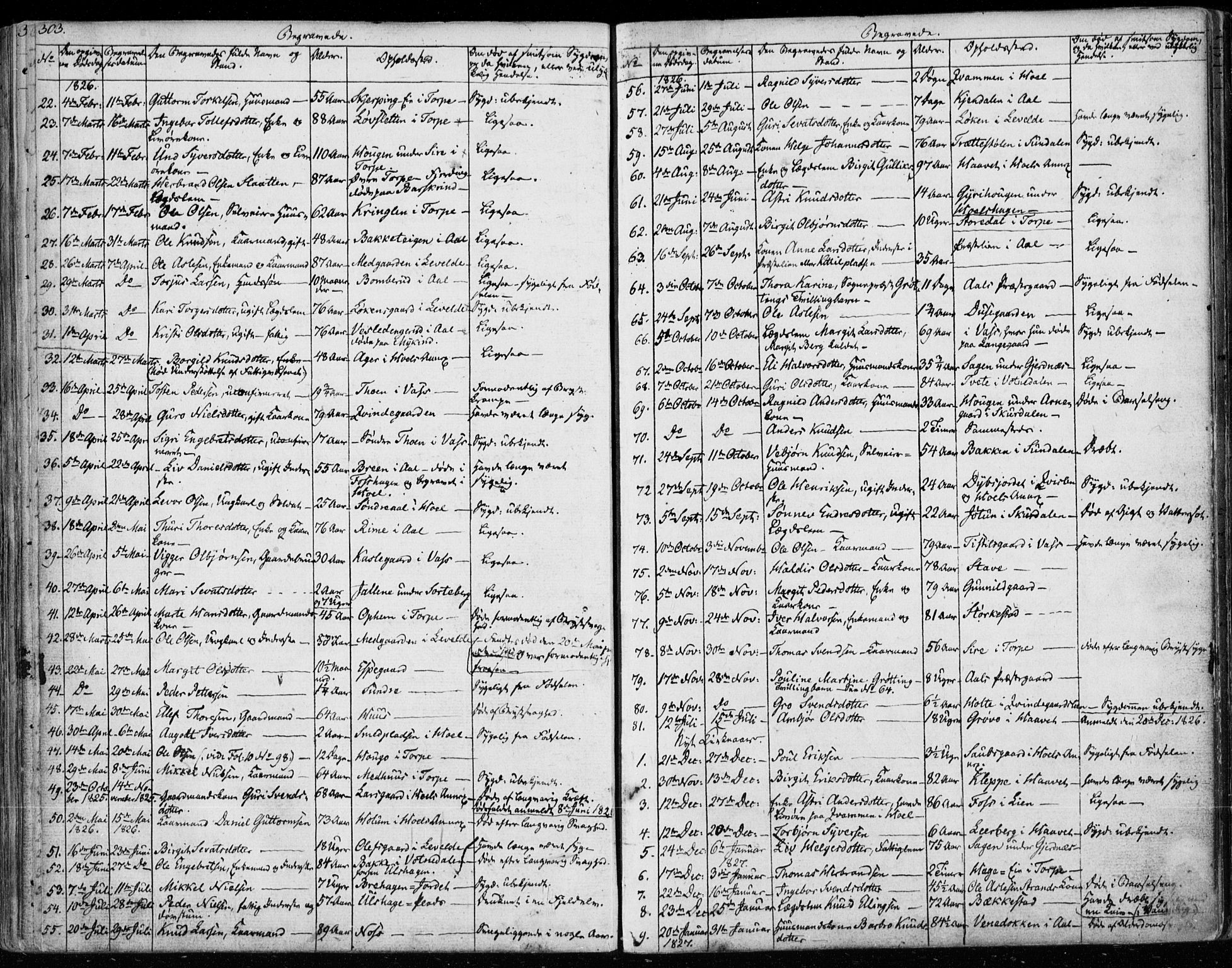 Ål kirkebøker, SAKO/A-249/F/Fa/L0005: Parish register (official) no. I 5, 1825-1848, p. 303