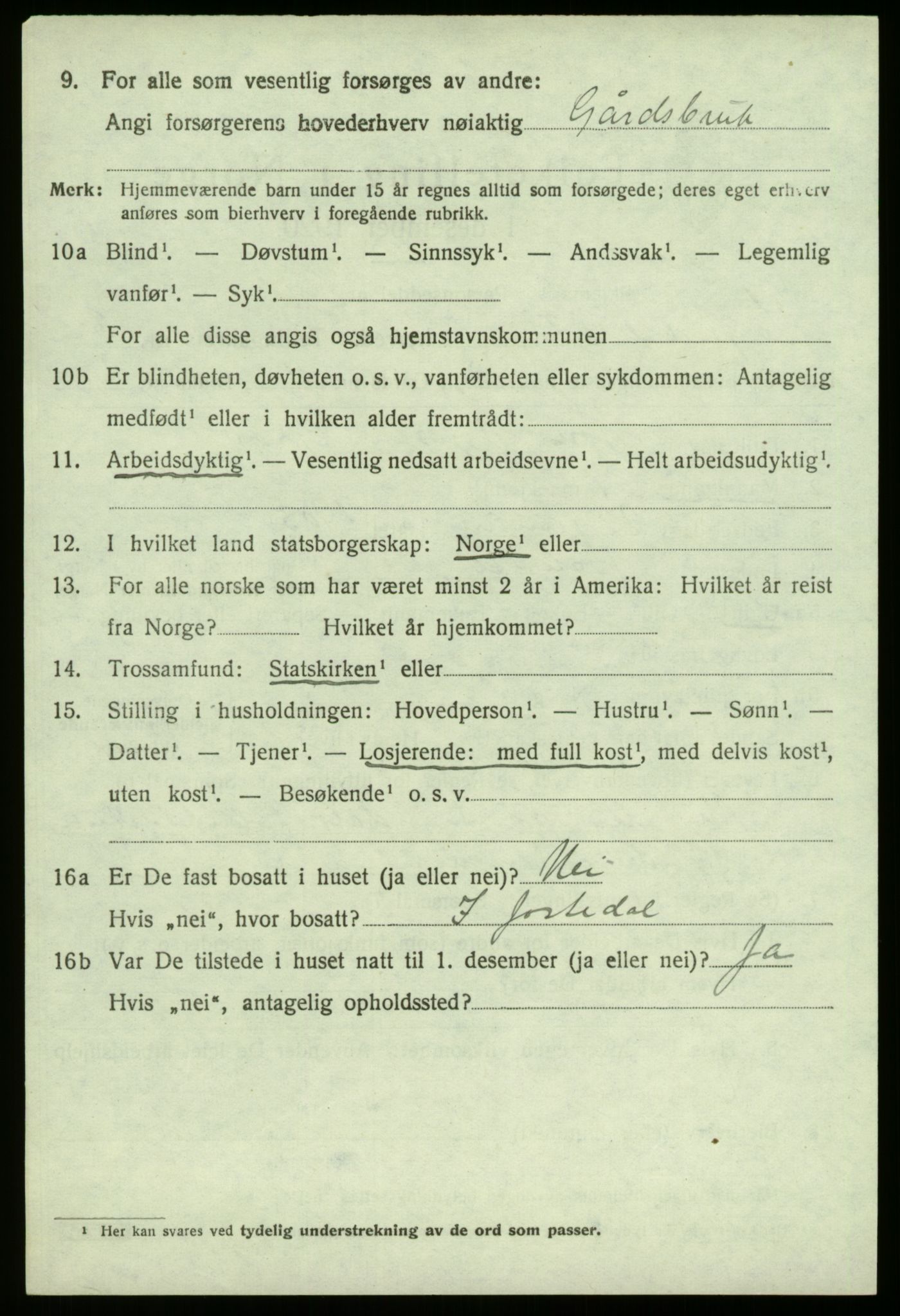 SAB, 1920 census for Sogndal, 1920, p. 2248