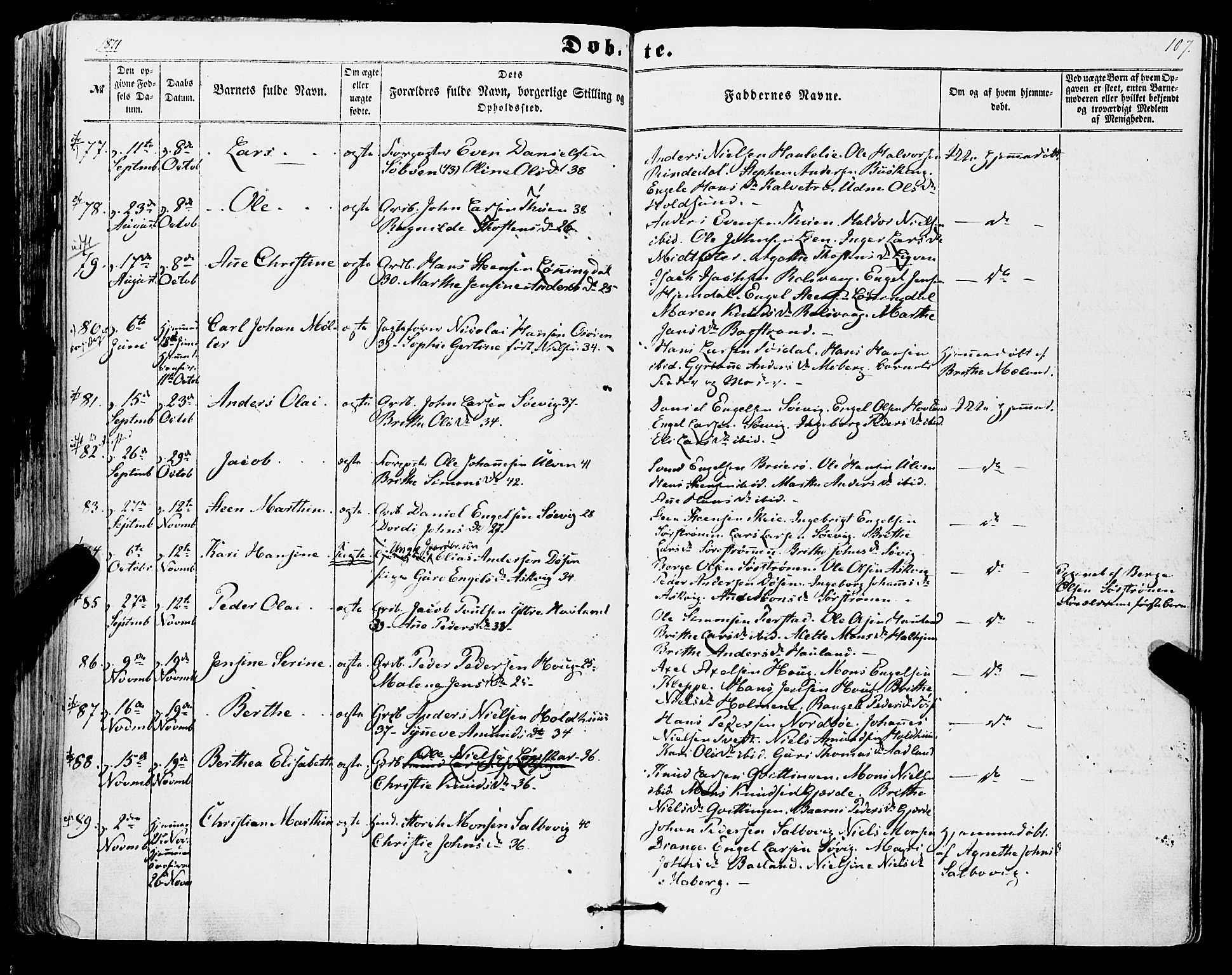 Os sokneprestembete, AV/SAB-A-99929: Parish register (official) no. A 17, 1860-1873, p. 107