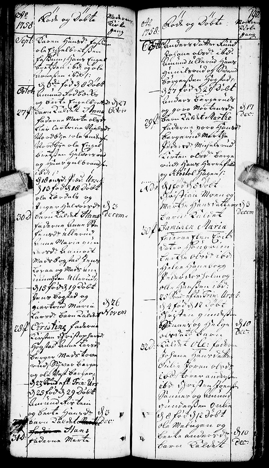 Aurskog prestekontor Kirkebøker, SAO/A-10304a/F/Fa/L0002: Parish register (official) no. I 2, 1735-1766, p. 190