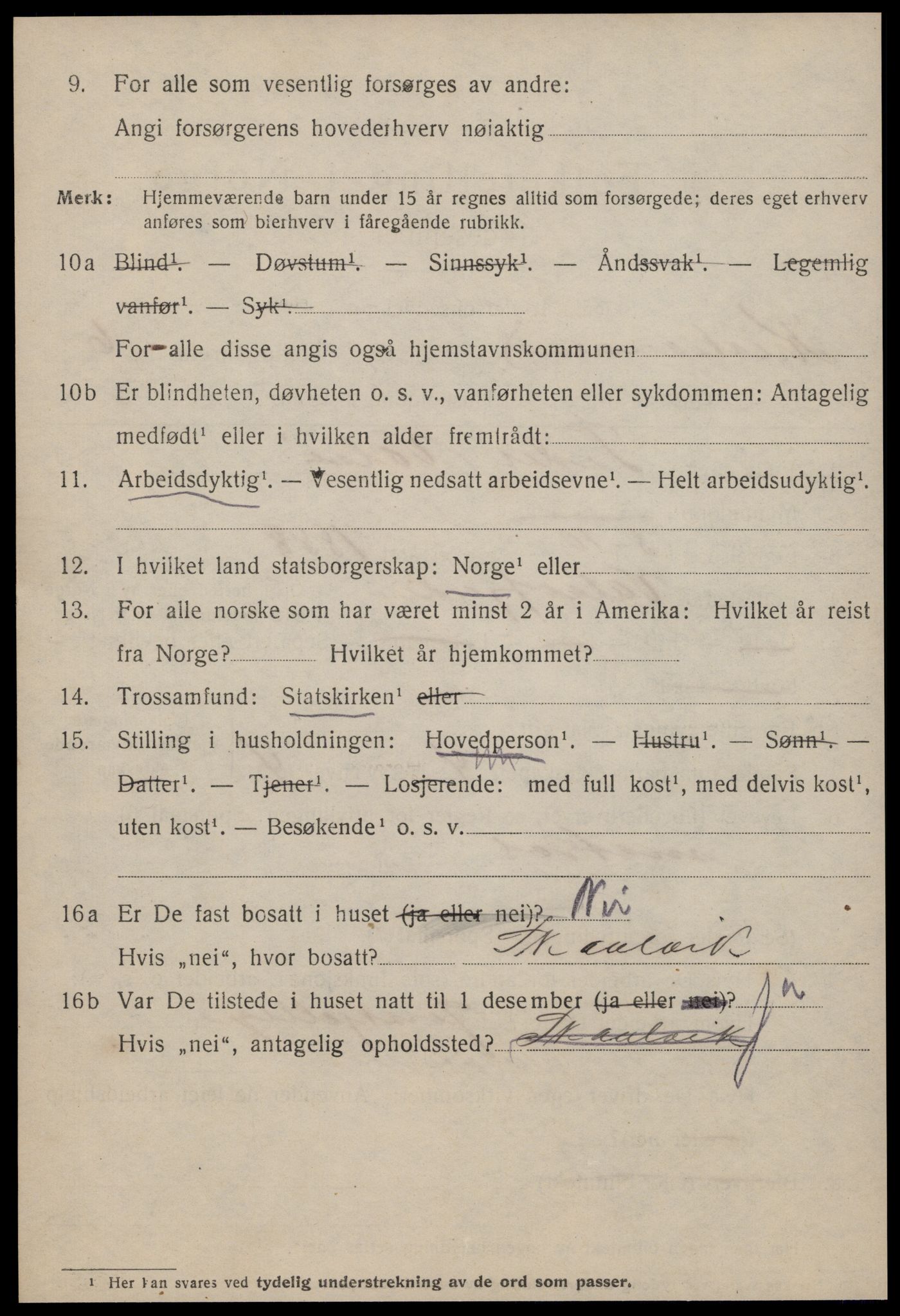 SAT, 1920 census for Kristiansund, 1920, p. 17050